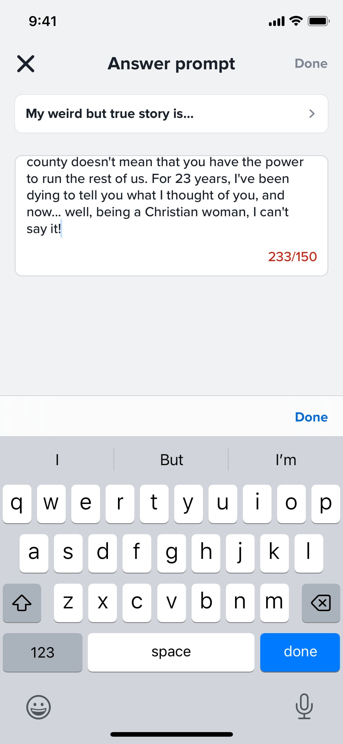 Tinder iOS screen 238