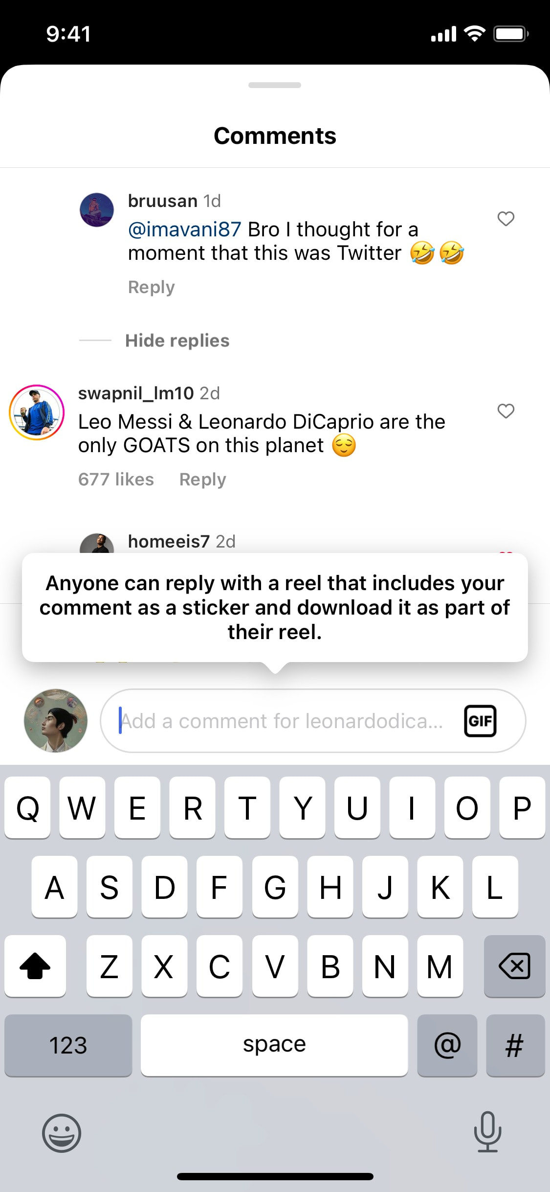 Instagram iOS screen 180