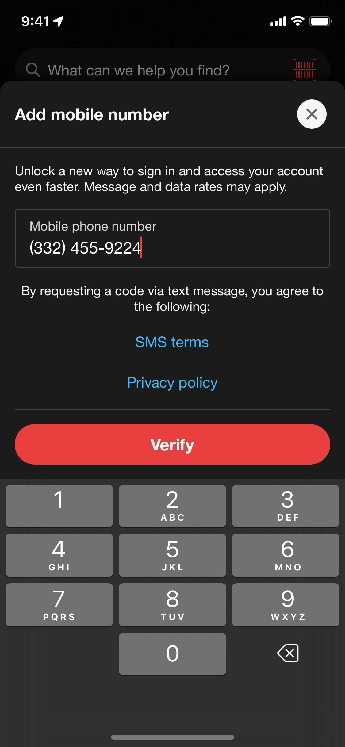 Target iOS screen 167