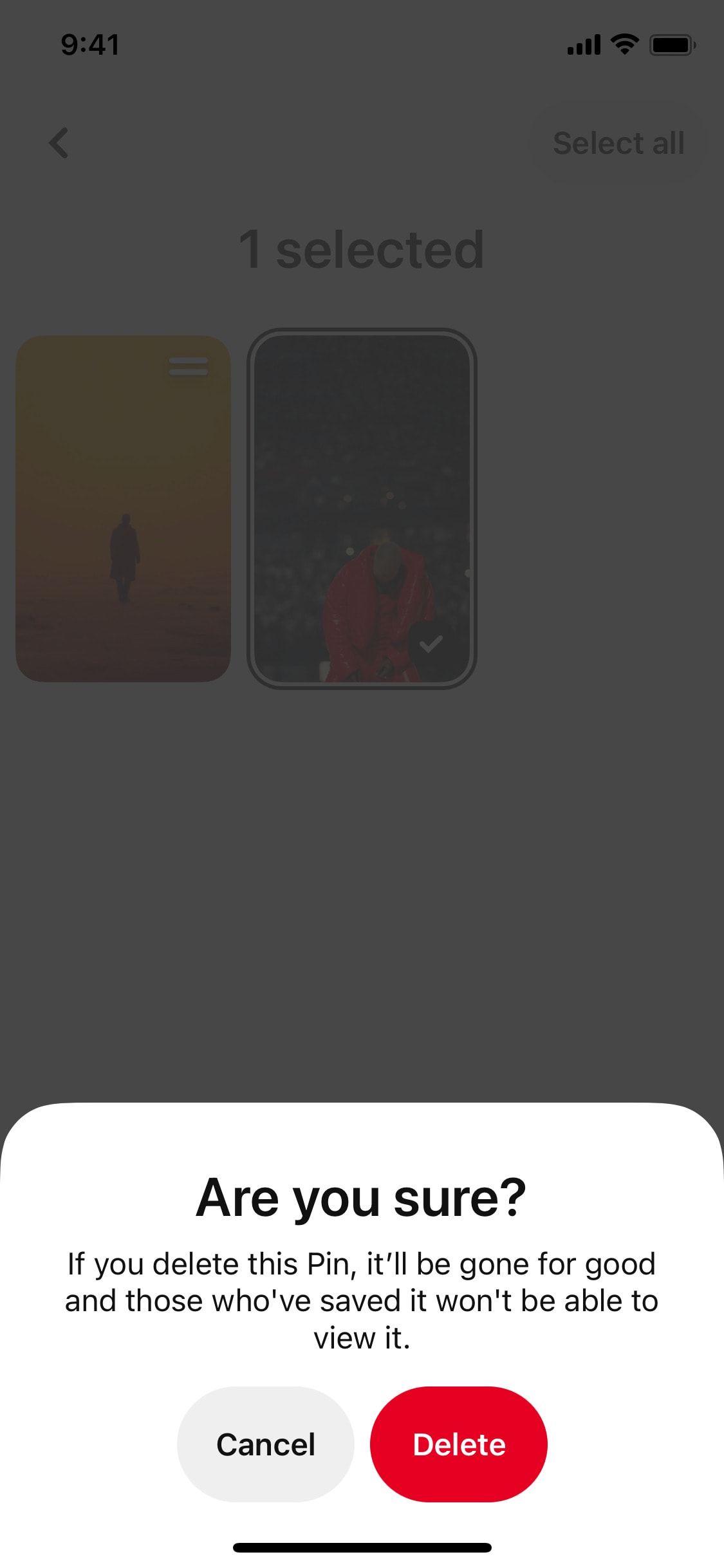 Pinterest iOS screen 324