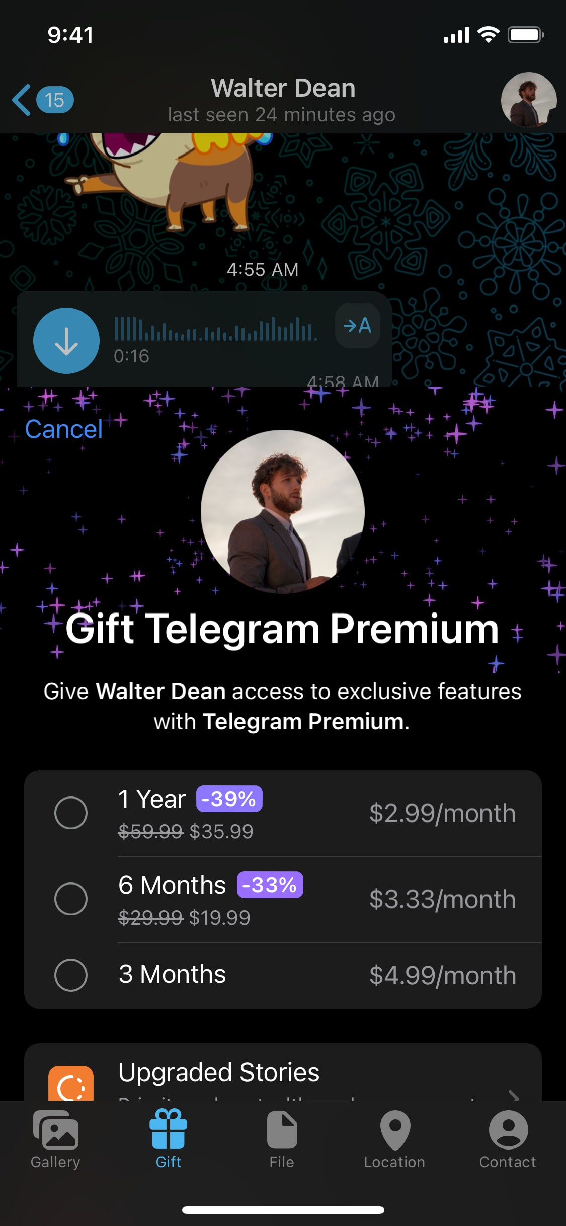 Telegram iOS screen 893