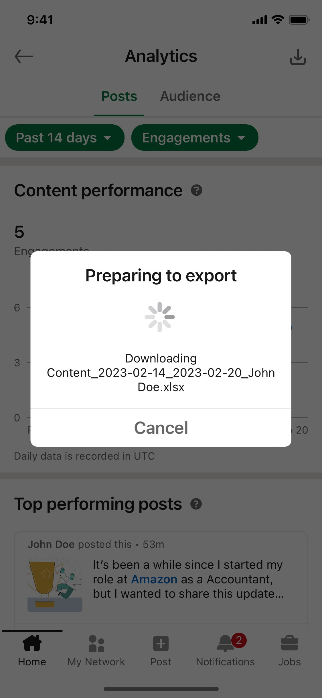 LinkedIn iOS screen 241