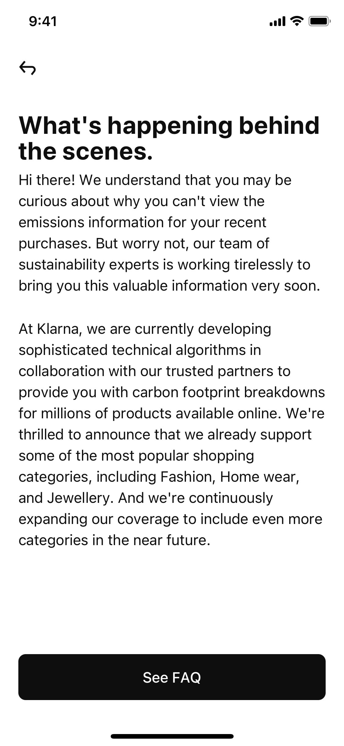 Klarna iOS screen 518