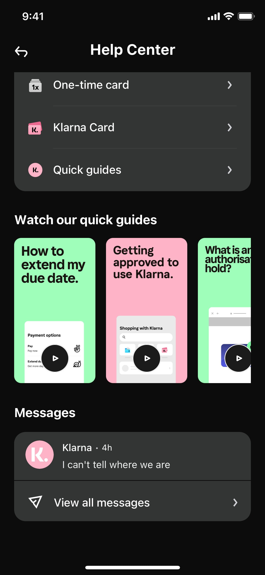 Klarna iOS screen 546