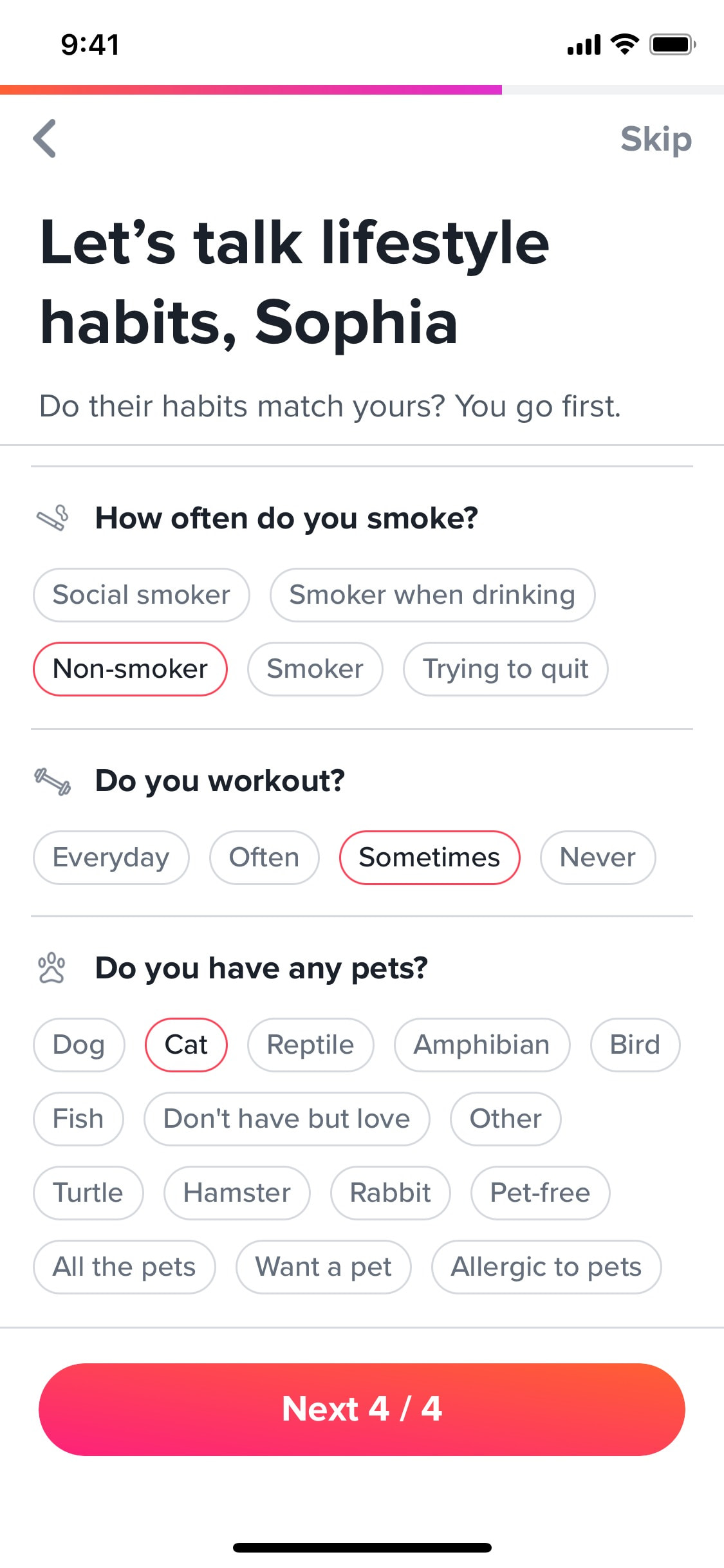 Tinder iOS screen 240