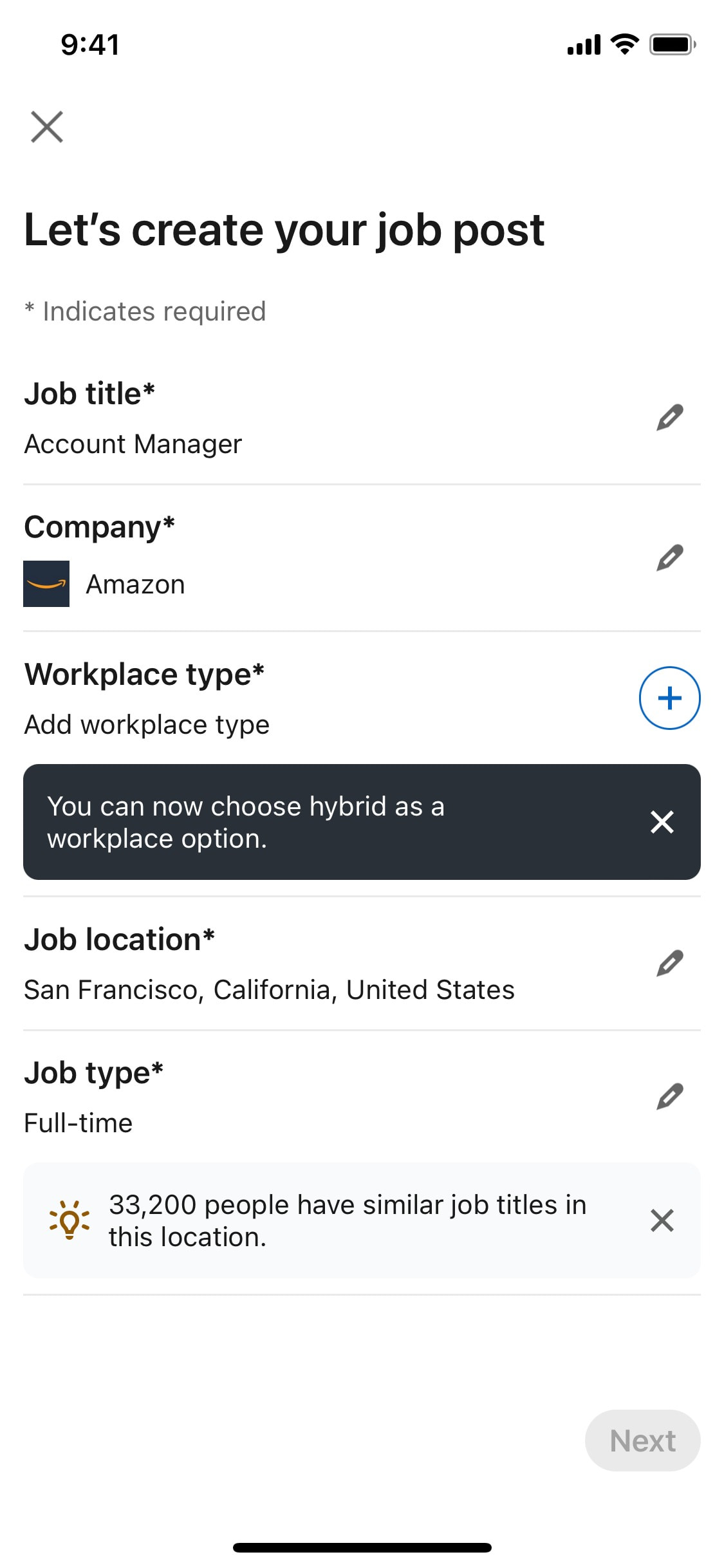 LinkedIn iOS screen 402