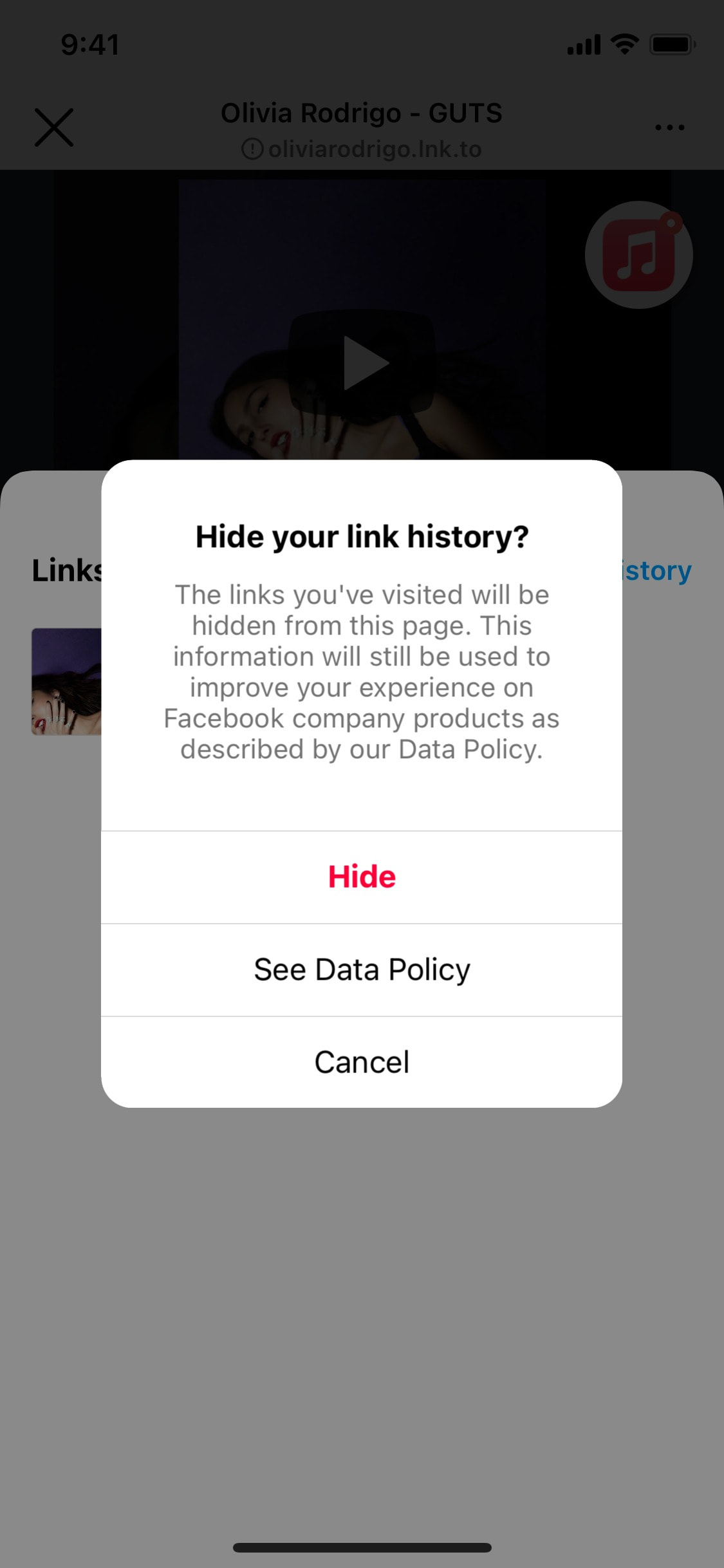 Instagram iOS screen 419
