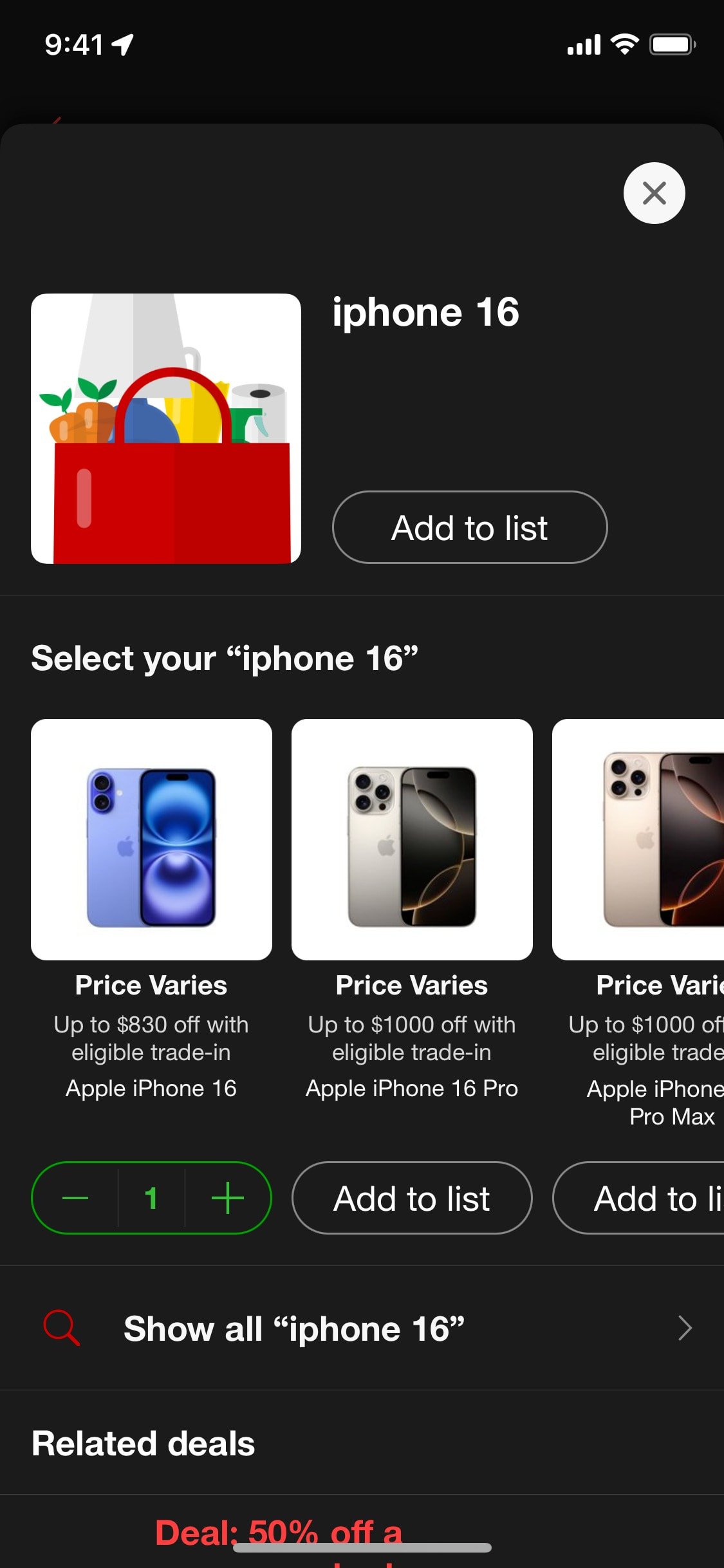 Target iOS screen 398