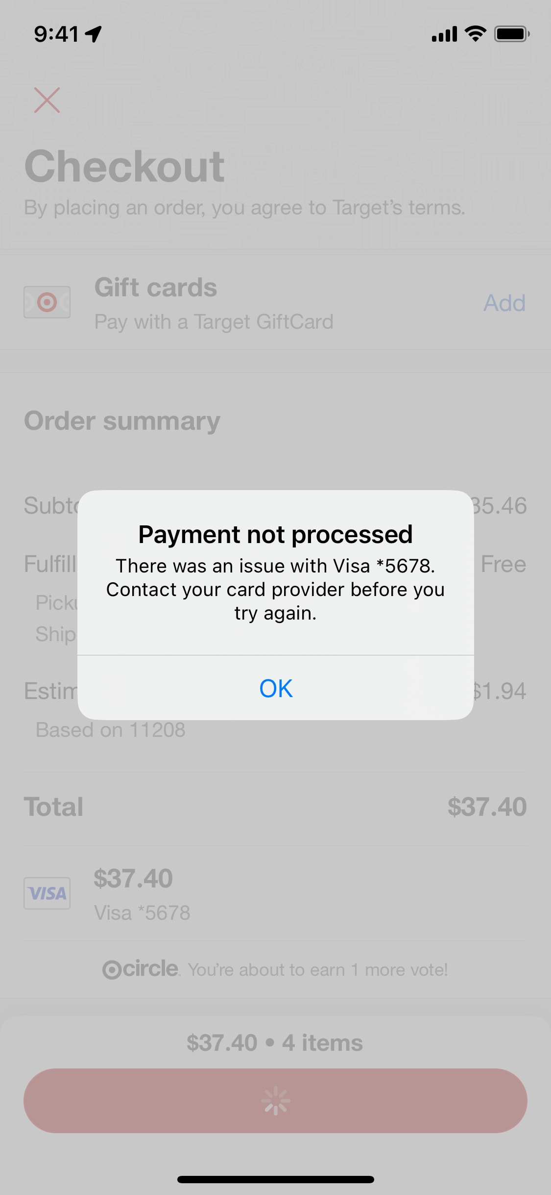 Target iOS screen 621