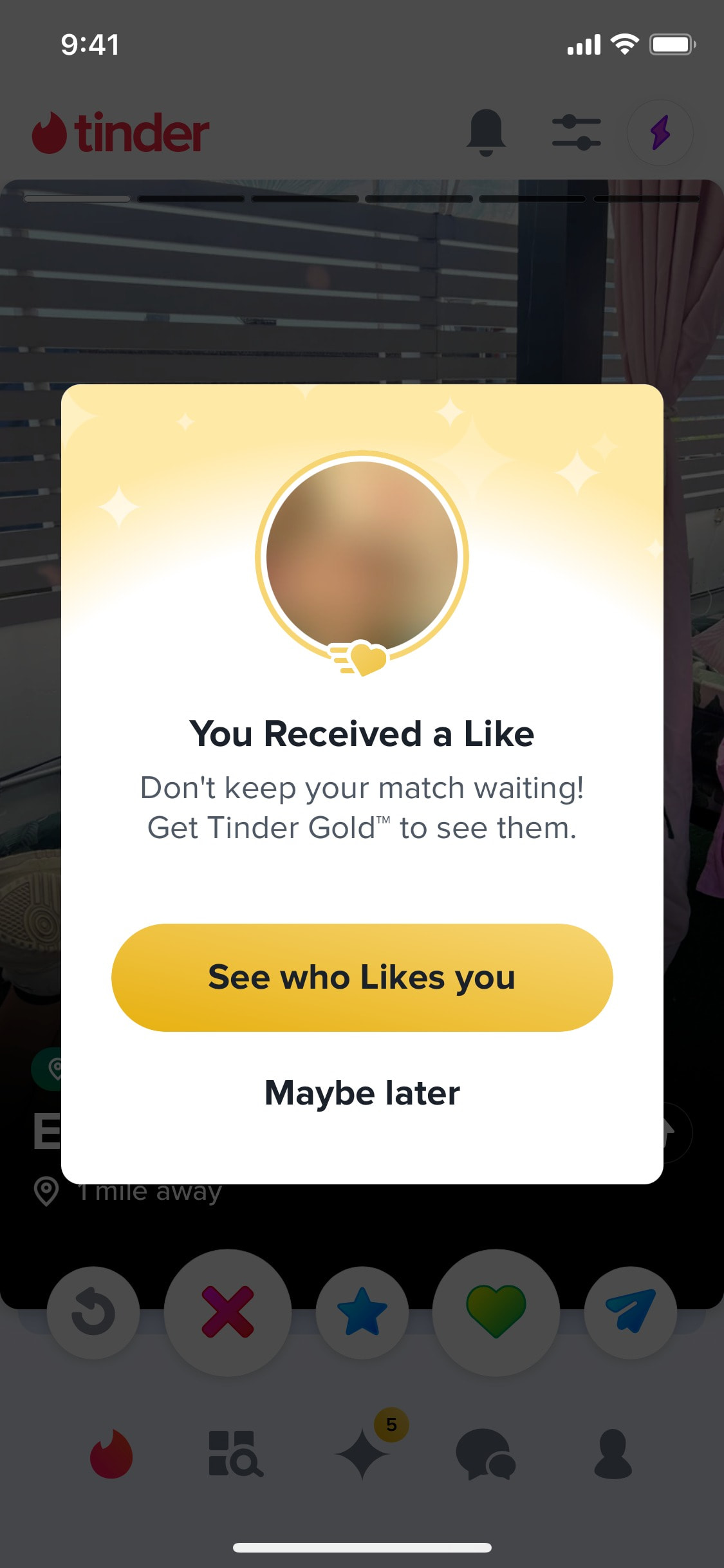Tinder iOS screen 221