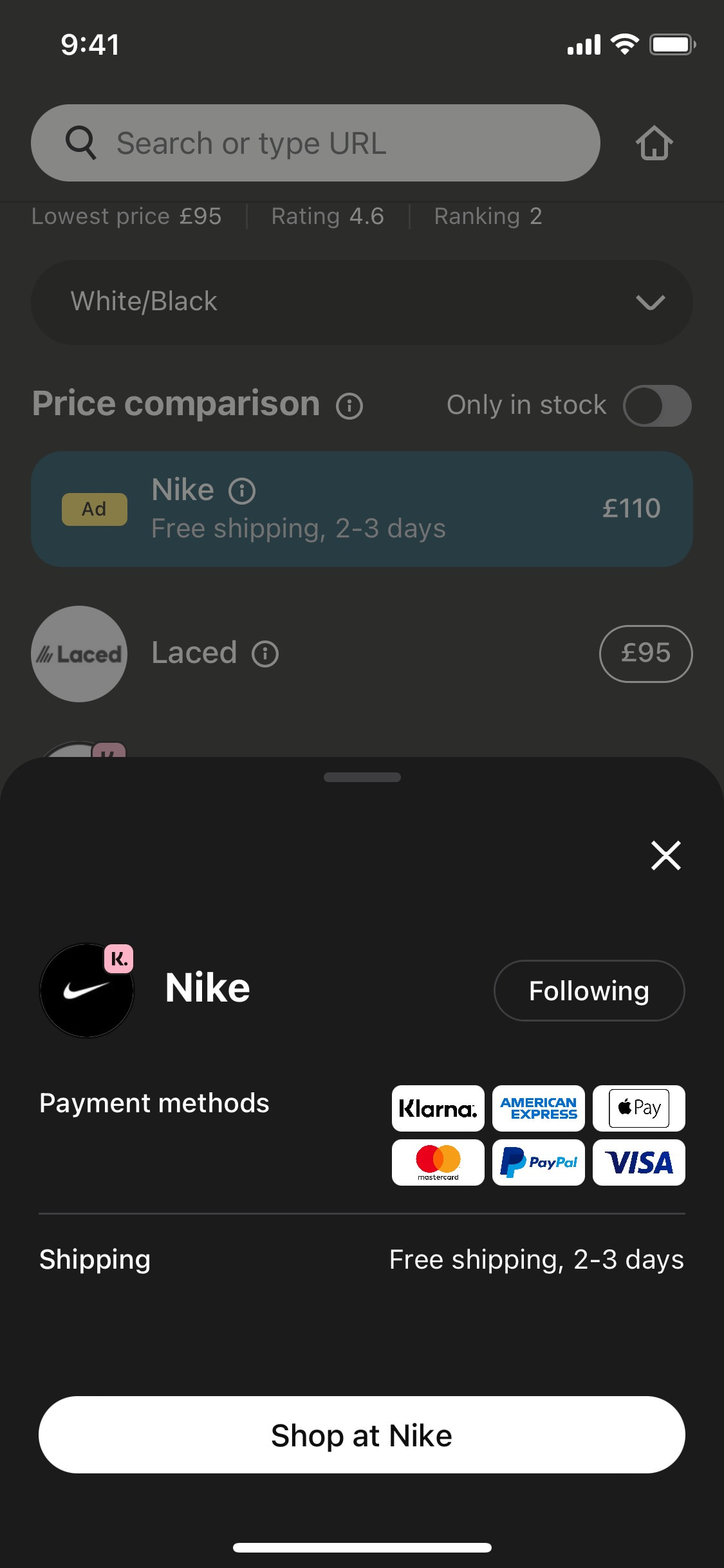 Klarna iOS screen 488