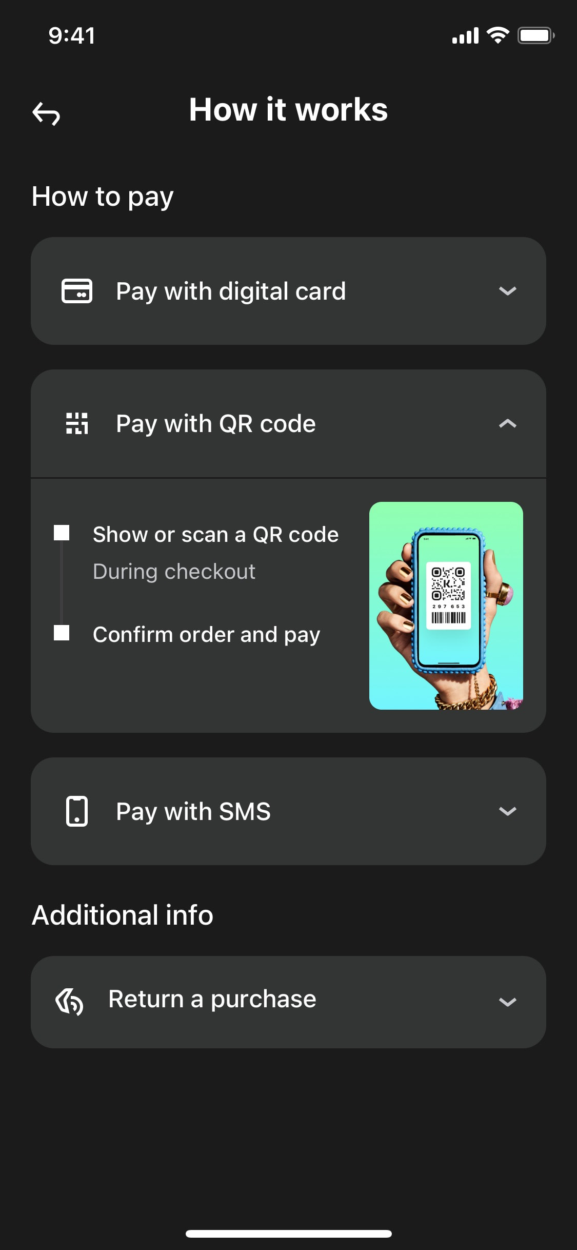 Klarna iOS screen 485