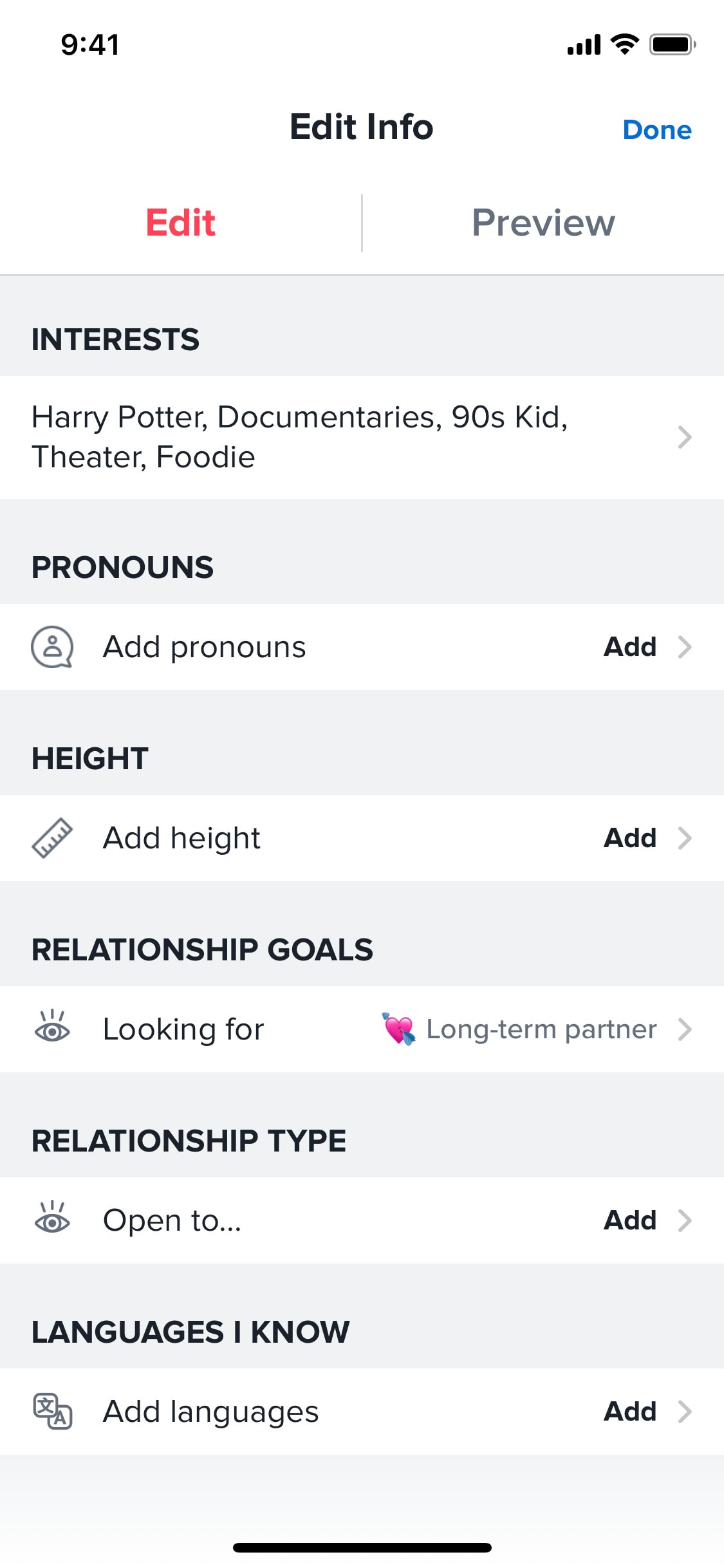 Tinder iOS screen 147
