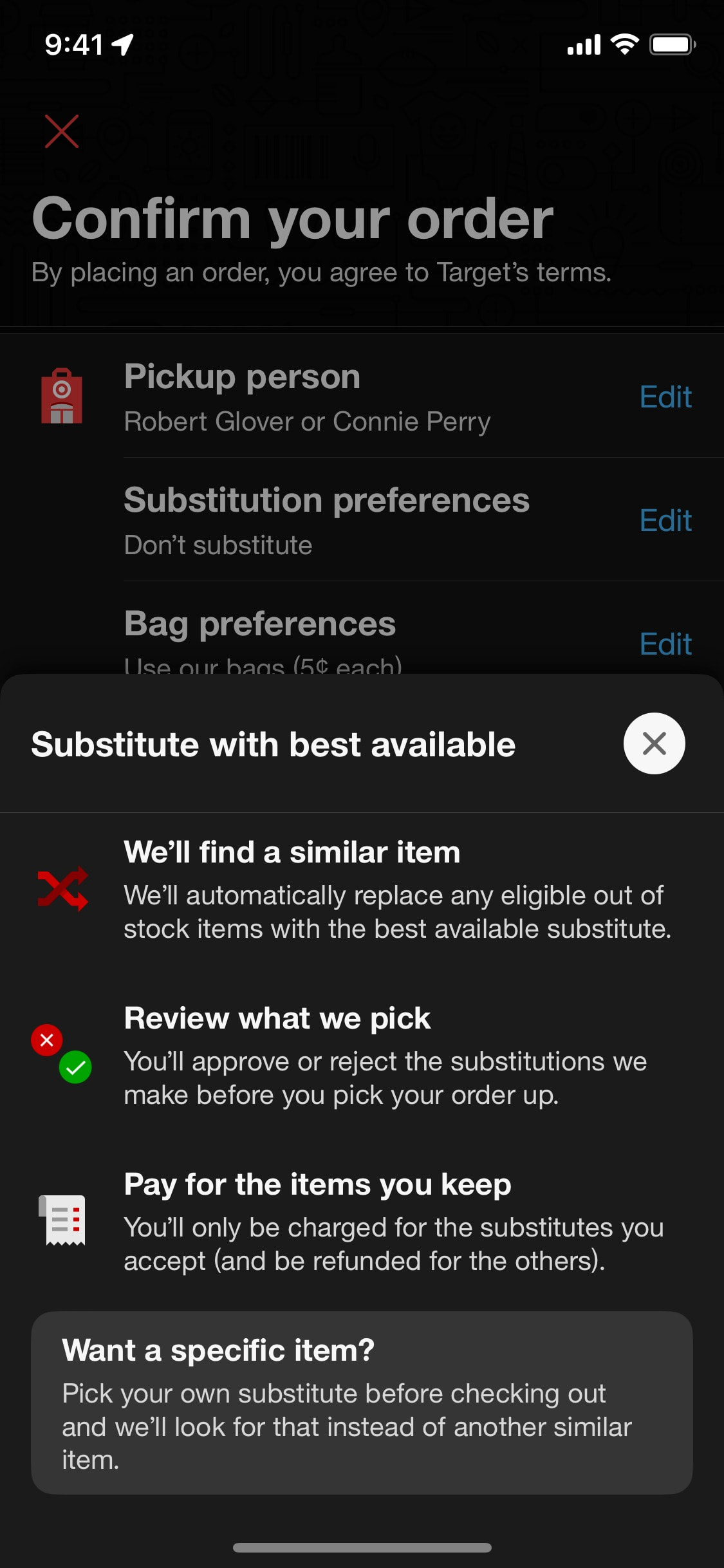 Target iOS screen 378