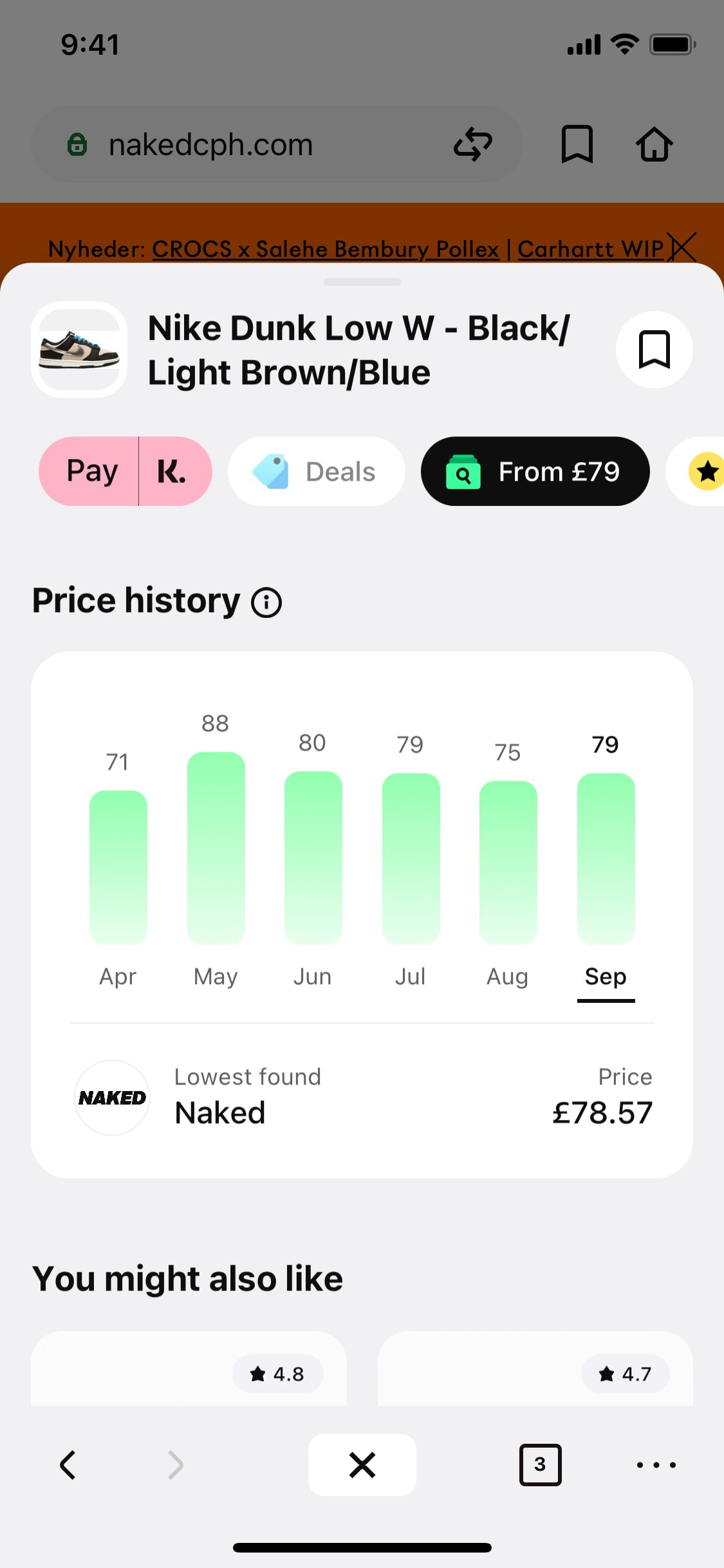 Klarna iOS screen 145