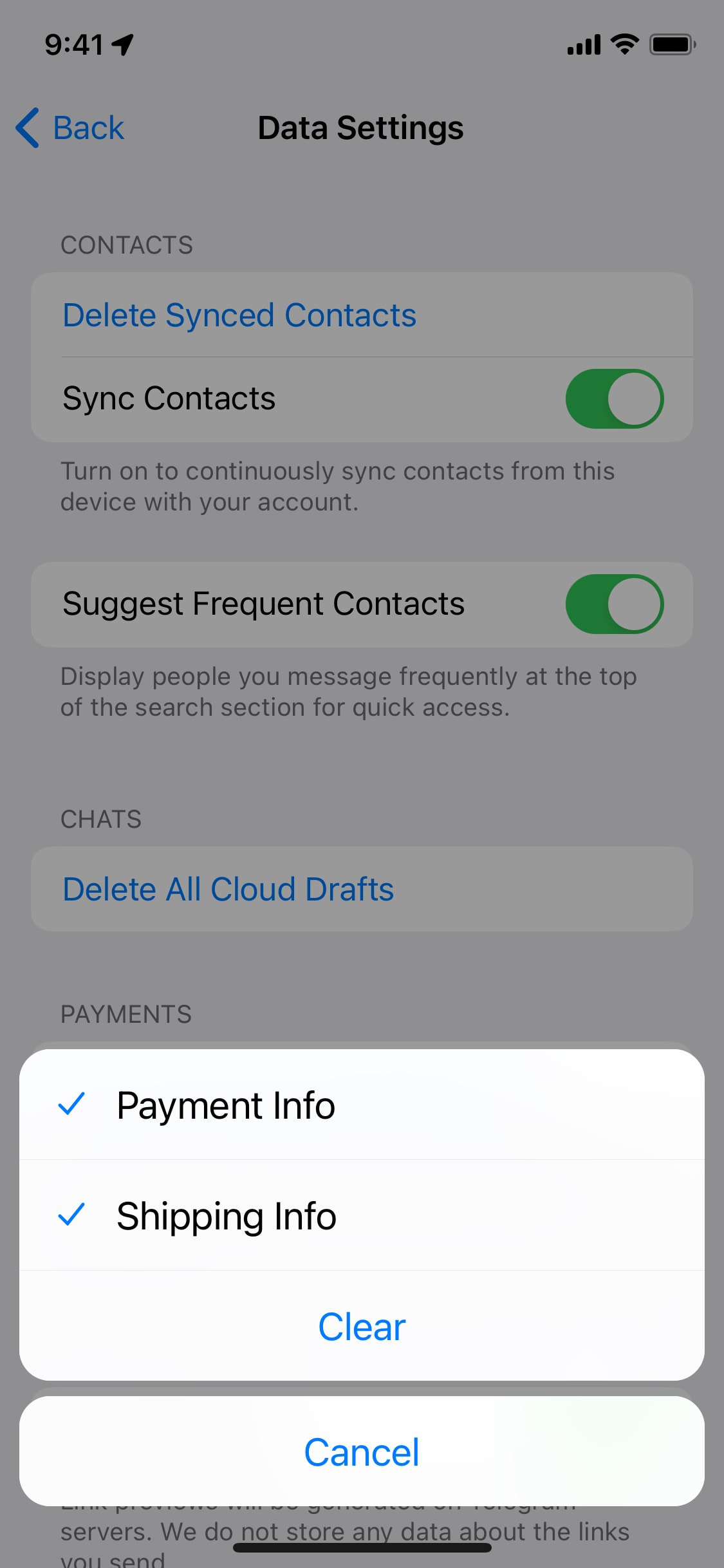 Telegram iOS screen 181
