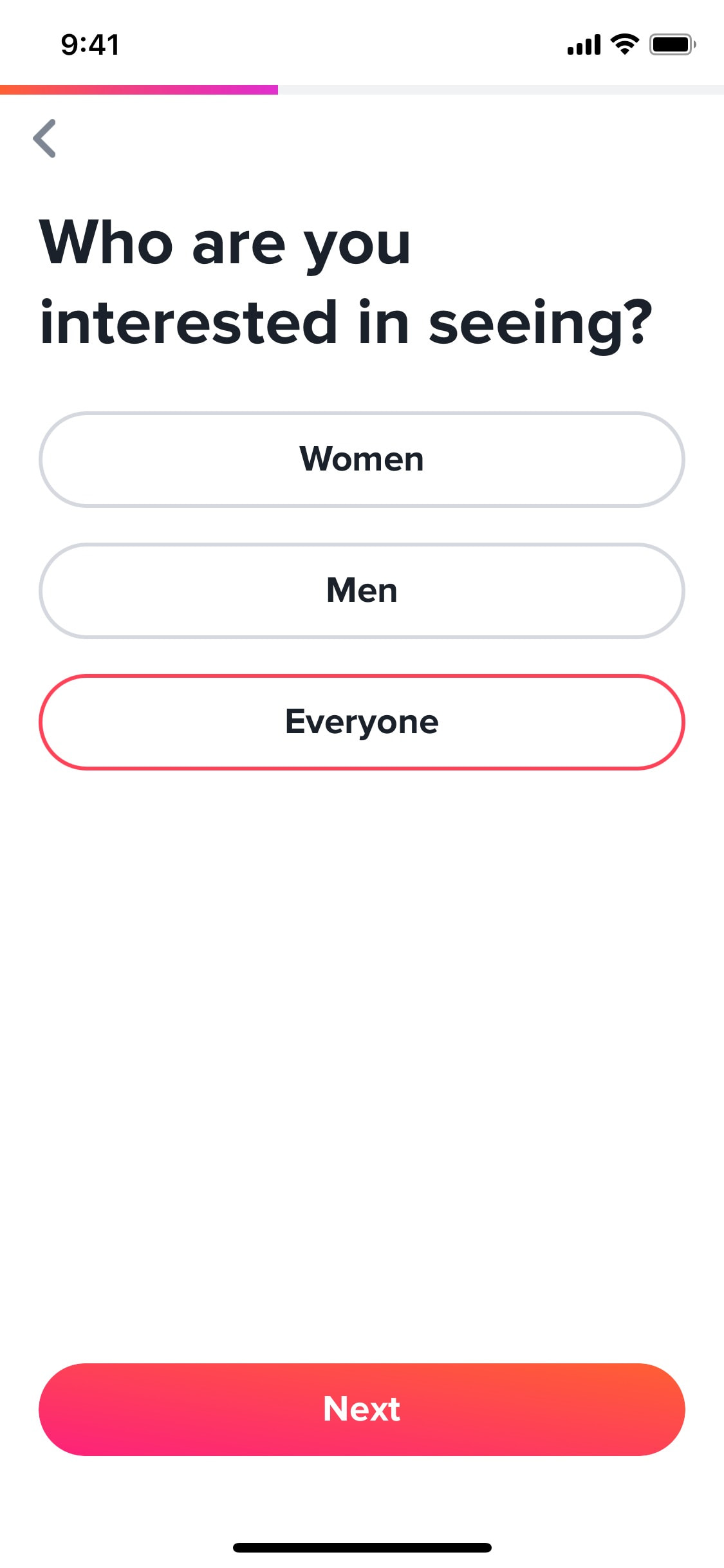 Tinder iOS screen 330