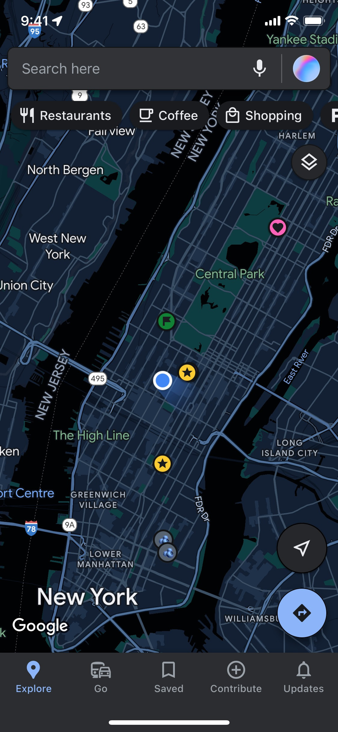 Google Maps iOS screen 428