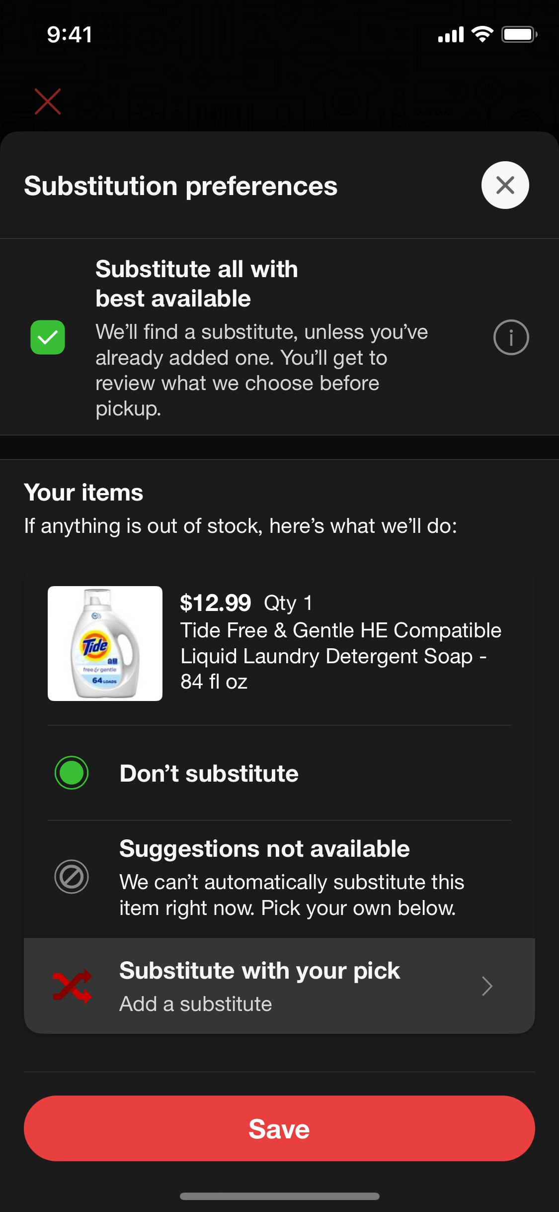 Target iOS screen 731