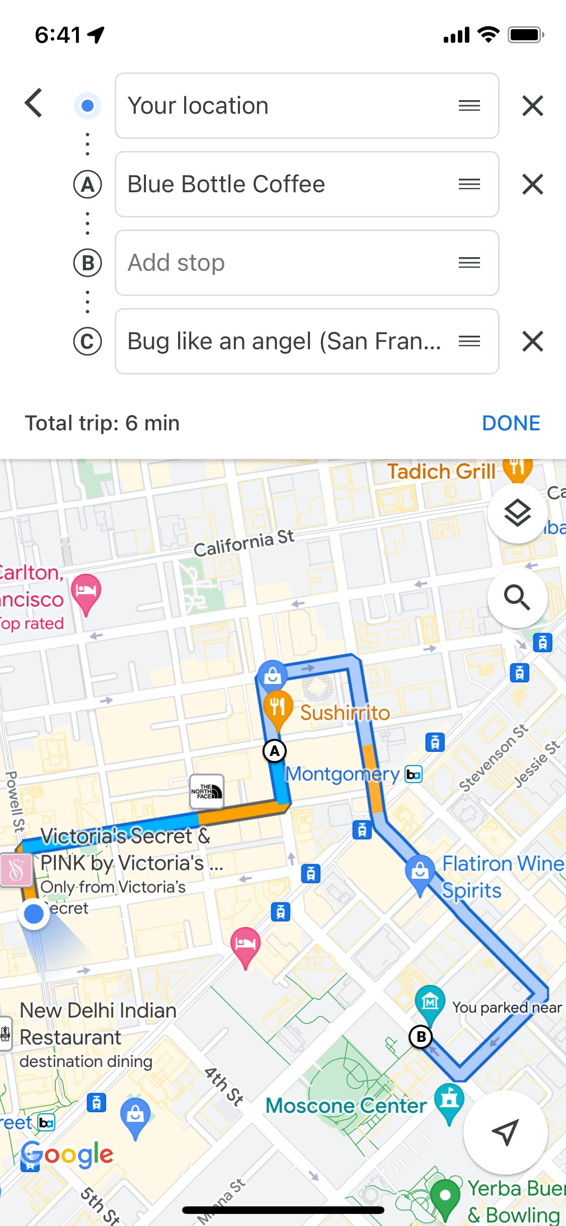 Google Maps iOS screen 717