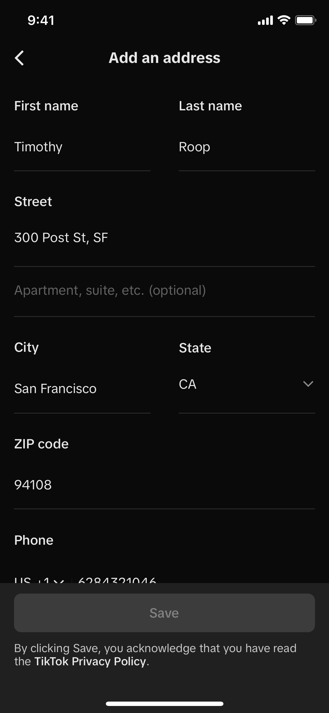 TikTok iOS screen 70