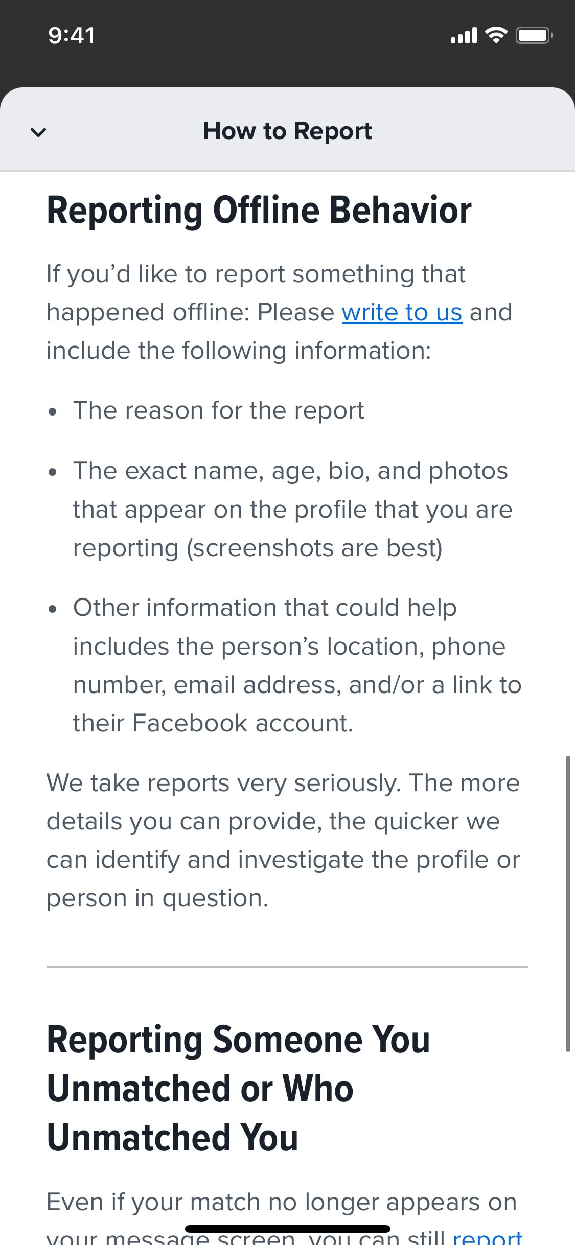 Tinder iOS screen 111