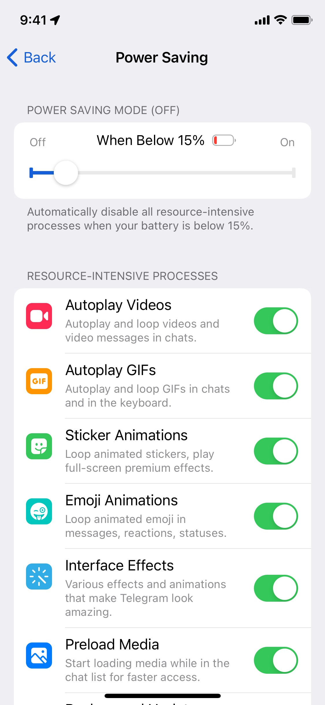 Telegram iOS screen 675