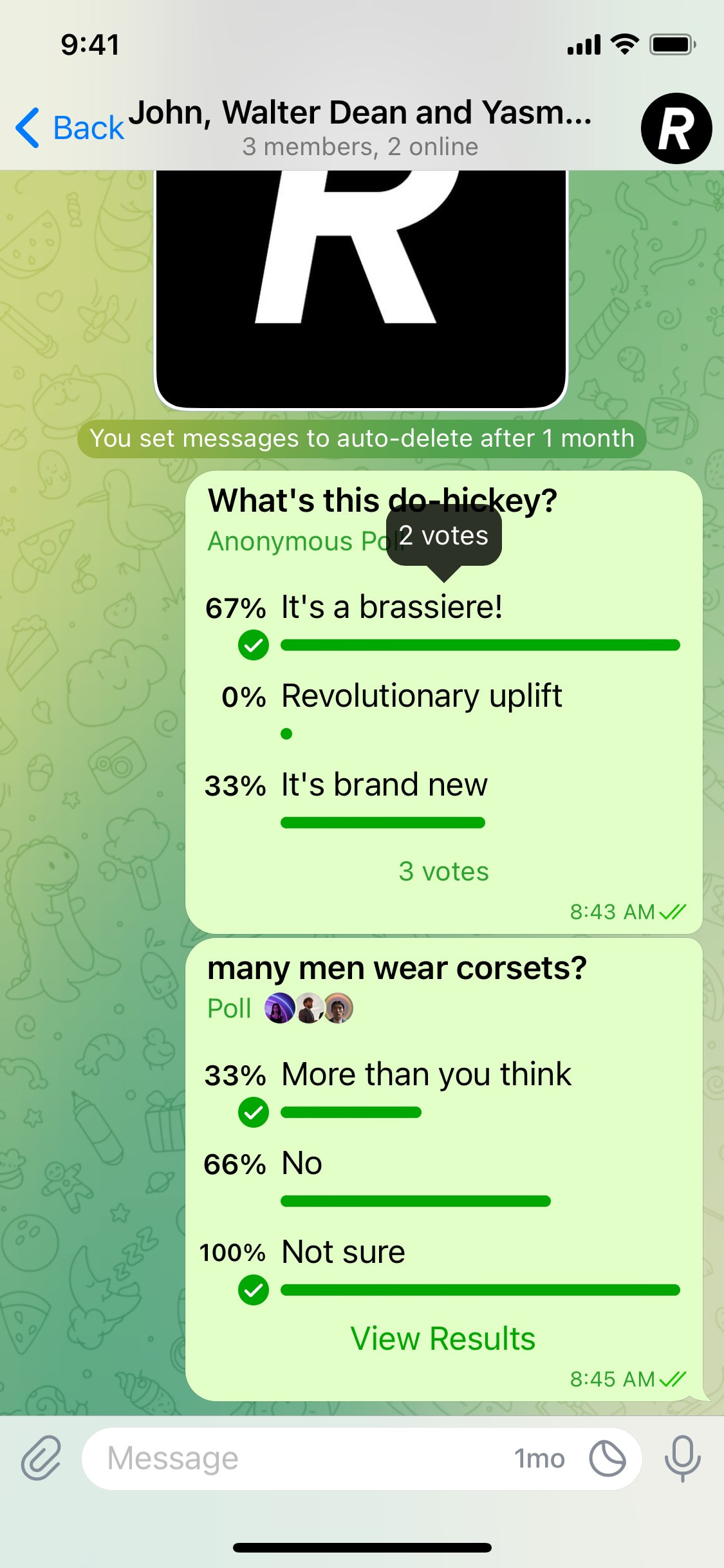 Telegram iOS screen 568