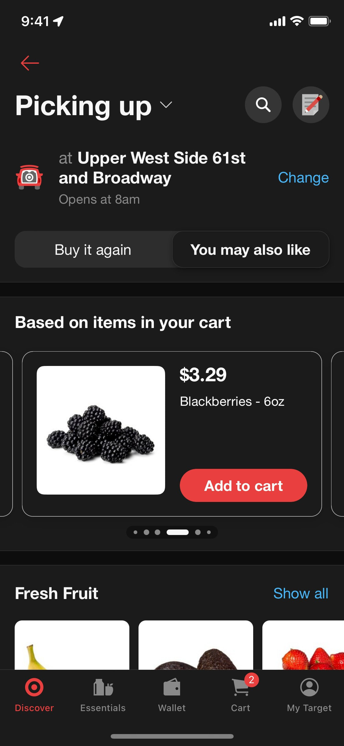 Target iOS screen 201