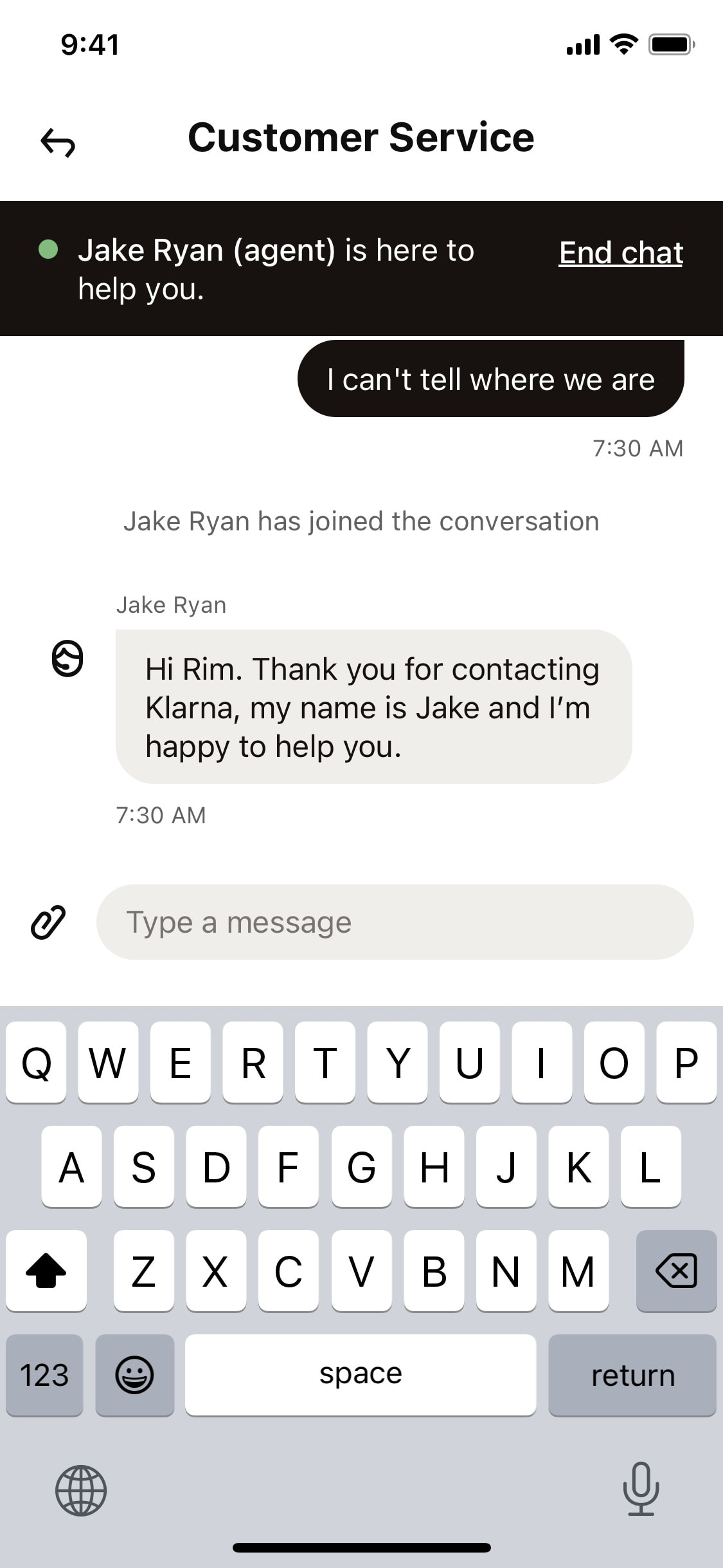Klarna iOS screen 551