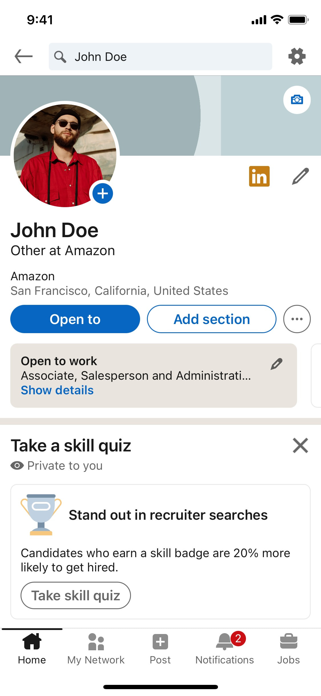 LinkedIn iOS screen 123