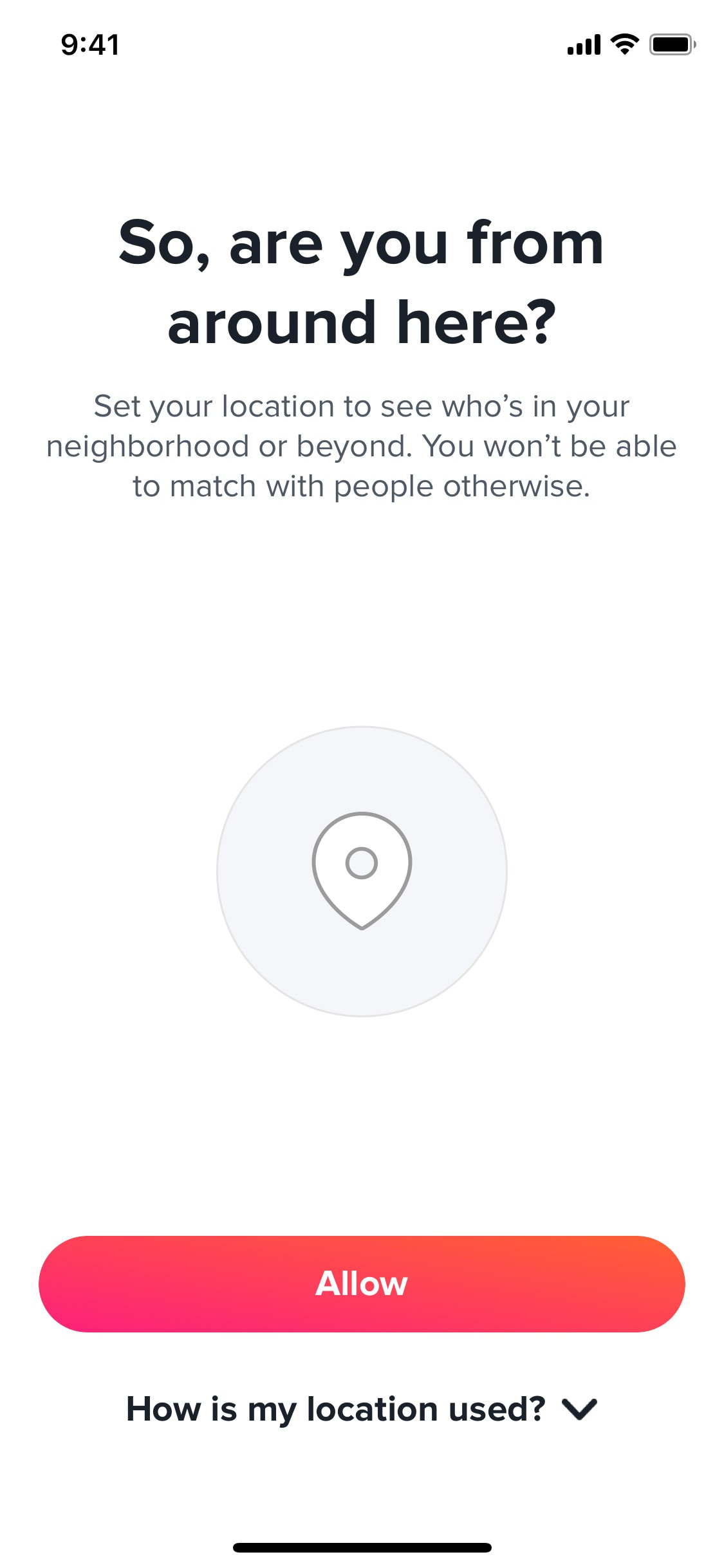 Tinder iOS screen 338
