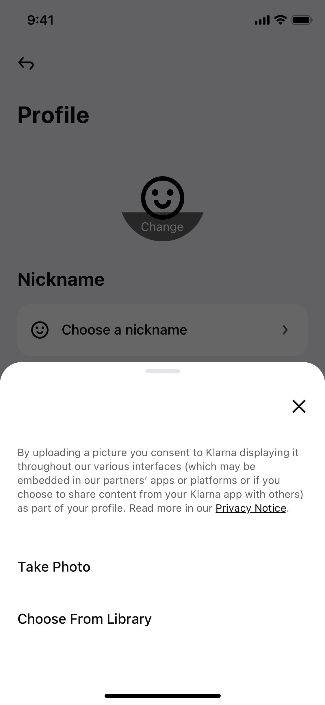 Klarna iOS screen 561