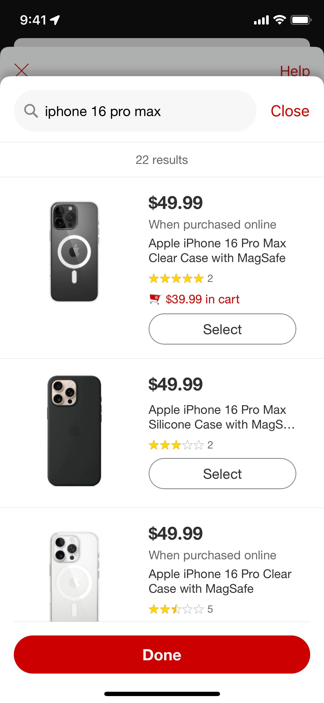 Target iOS screen 328