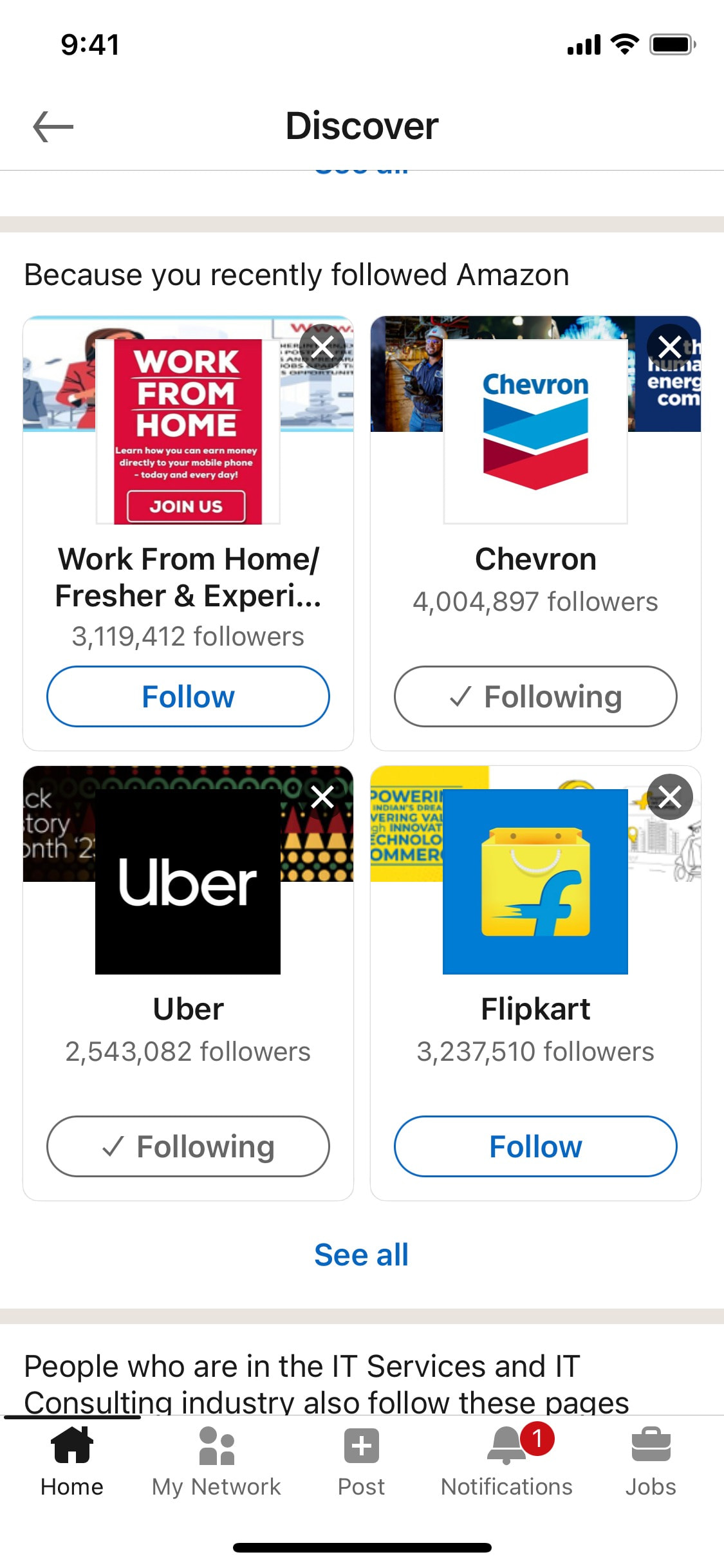 LinkedIn iOS screen 437