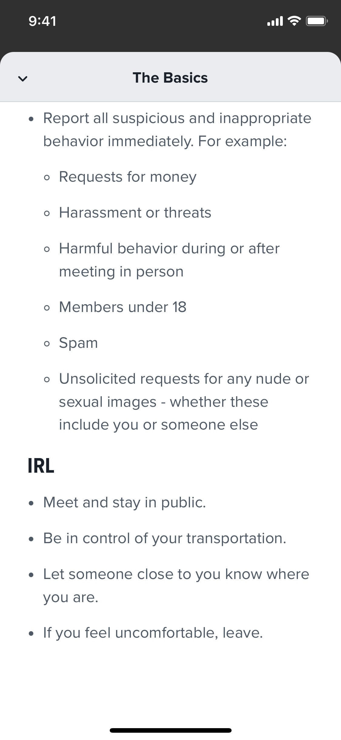 Tinder iOS screen 303