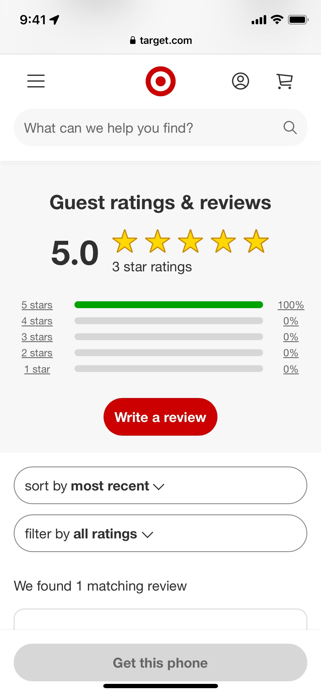 Target iOS screen 307