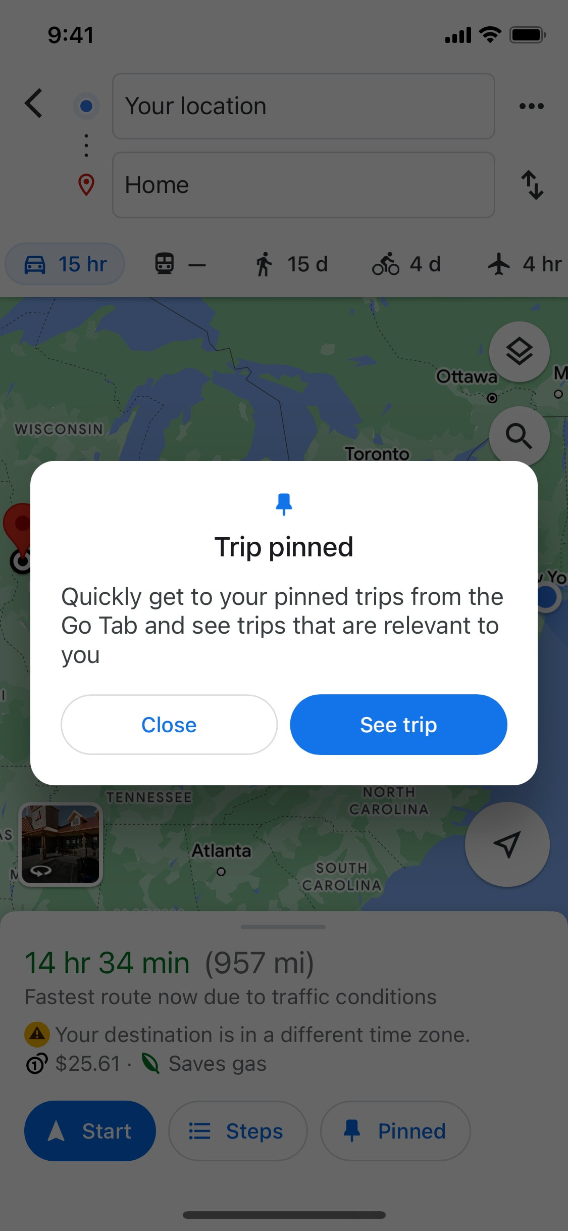 Google Maps iOS screen 135