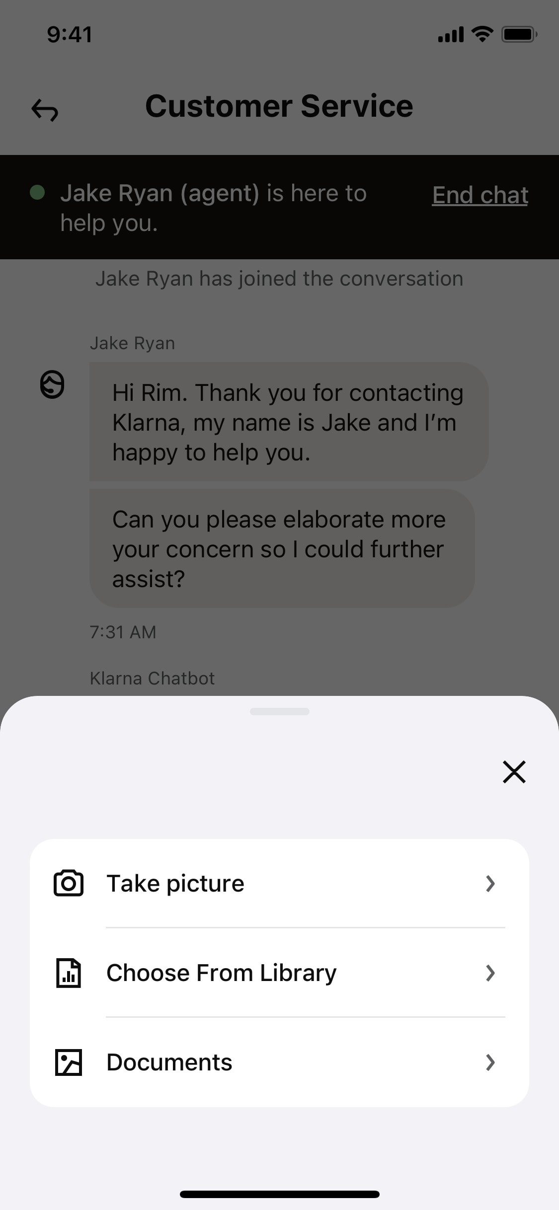 Klarna iOS screen 68