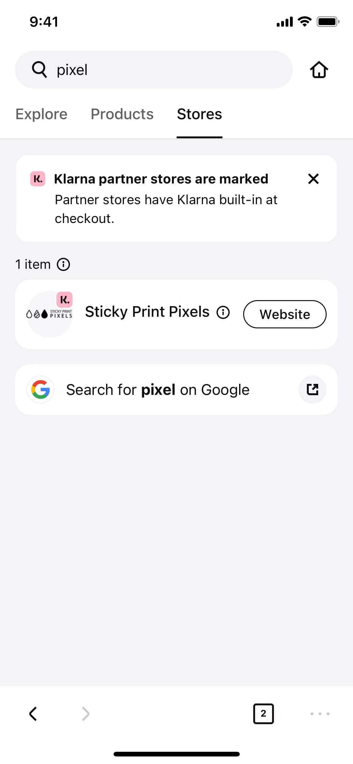 Klarna iOS screen 122
