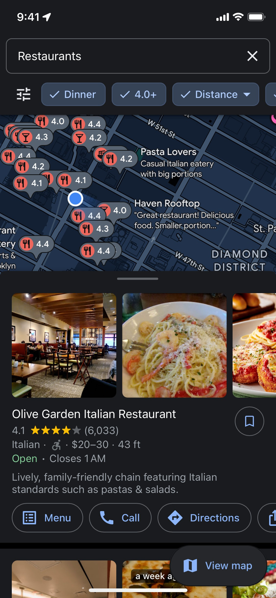 Google Maps iOS screen 633