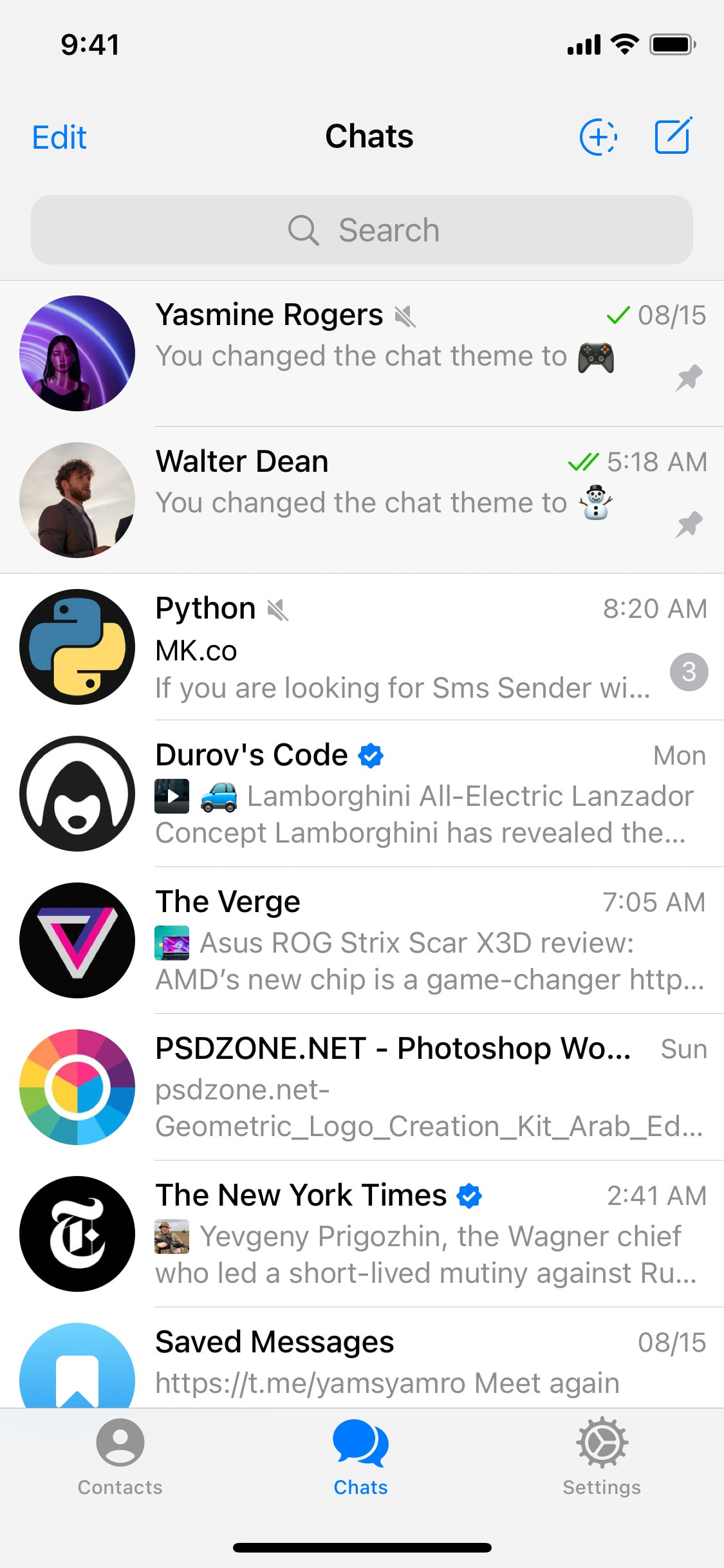 Telegram iOS screen 221