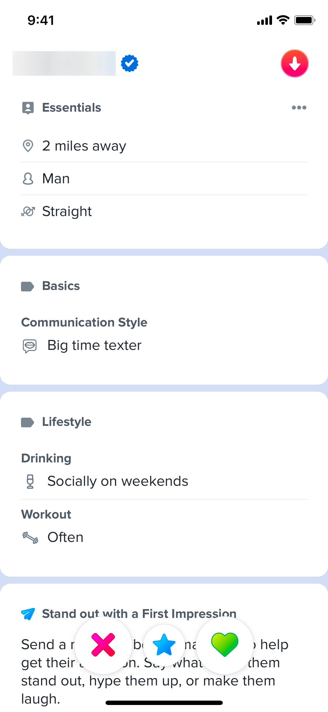 Tinder iOS screen 107