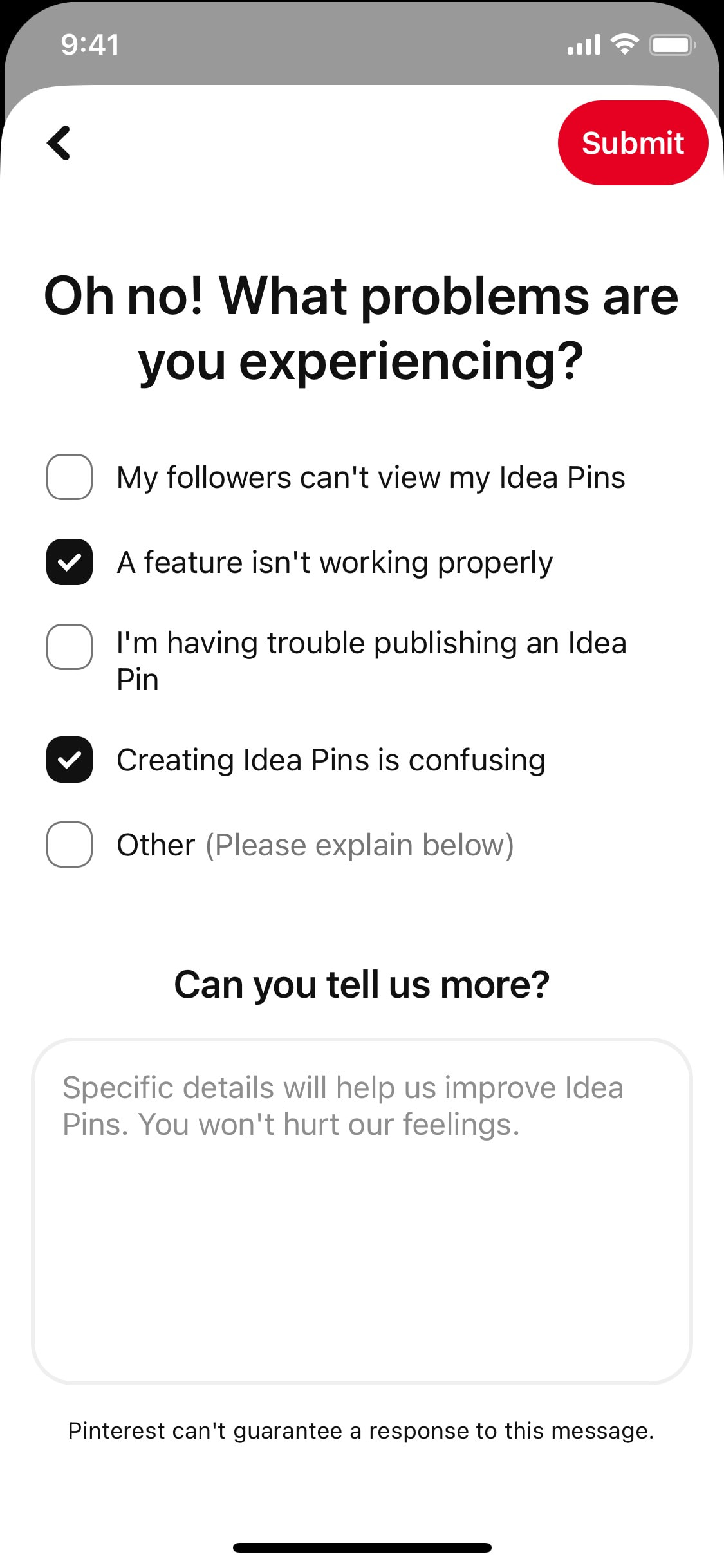 Pinterest iOS screen 480
