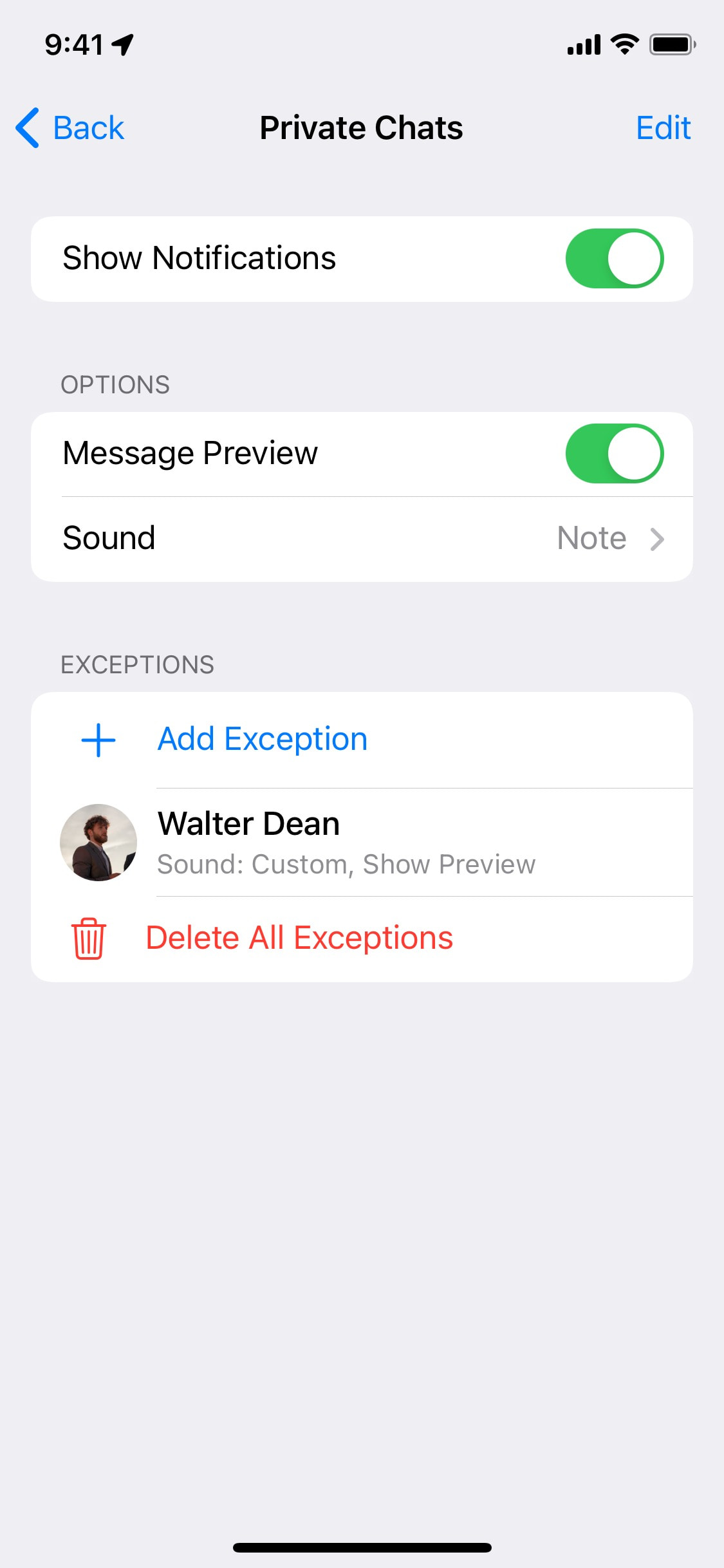 Telegram iOS screen 287