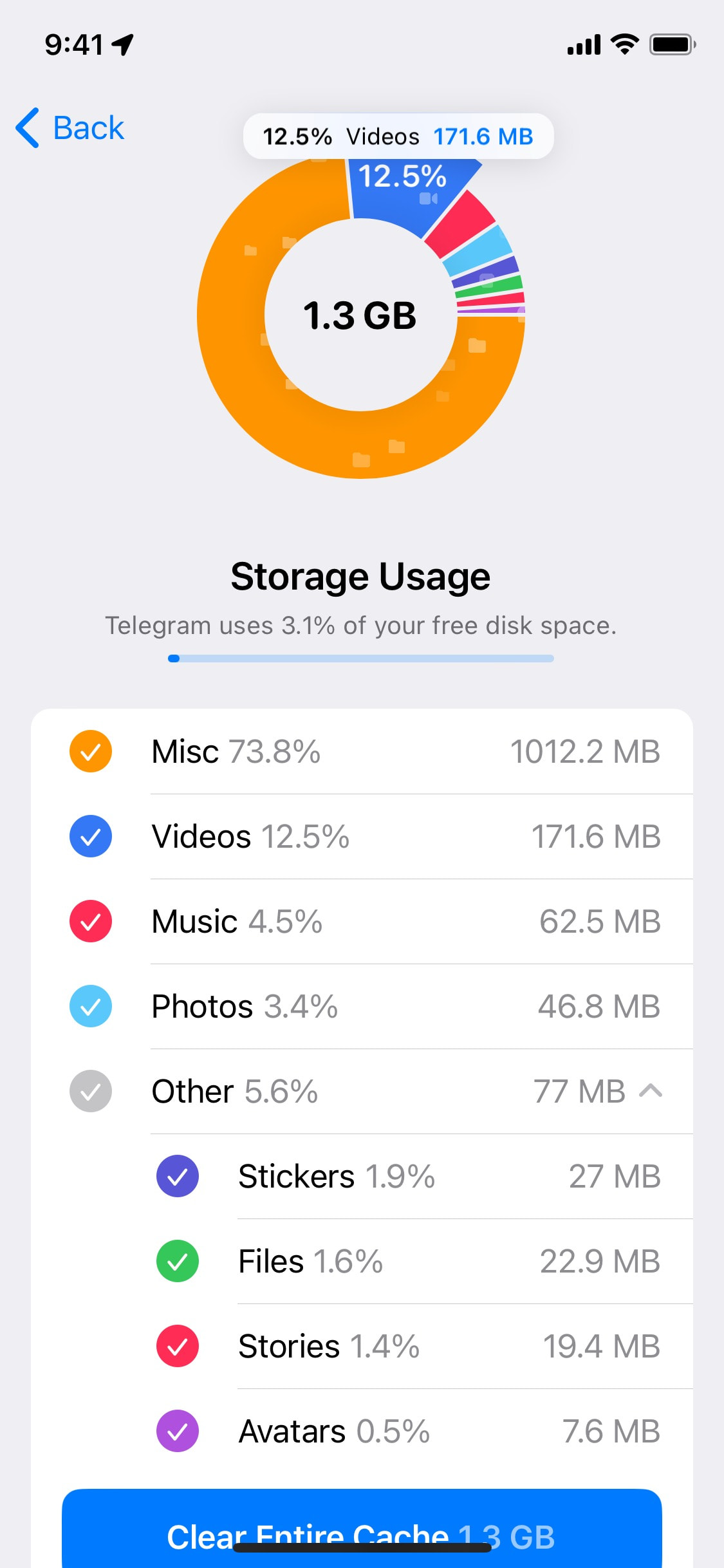 Telegram iOS screen 103