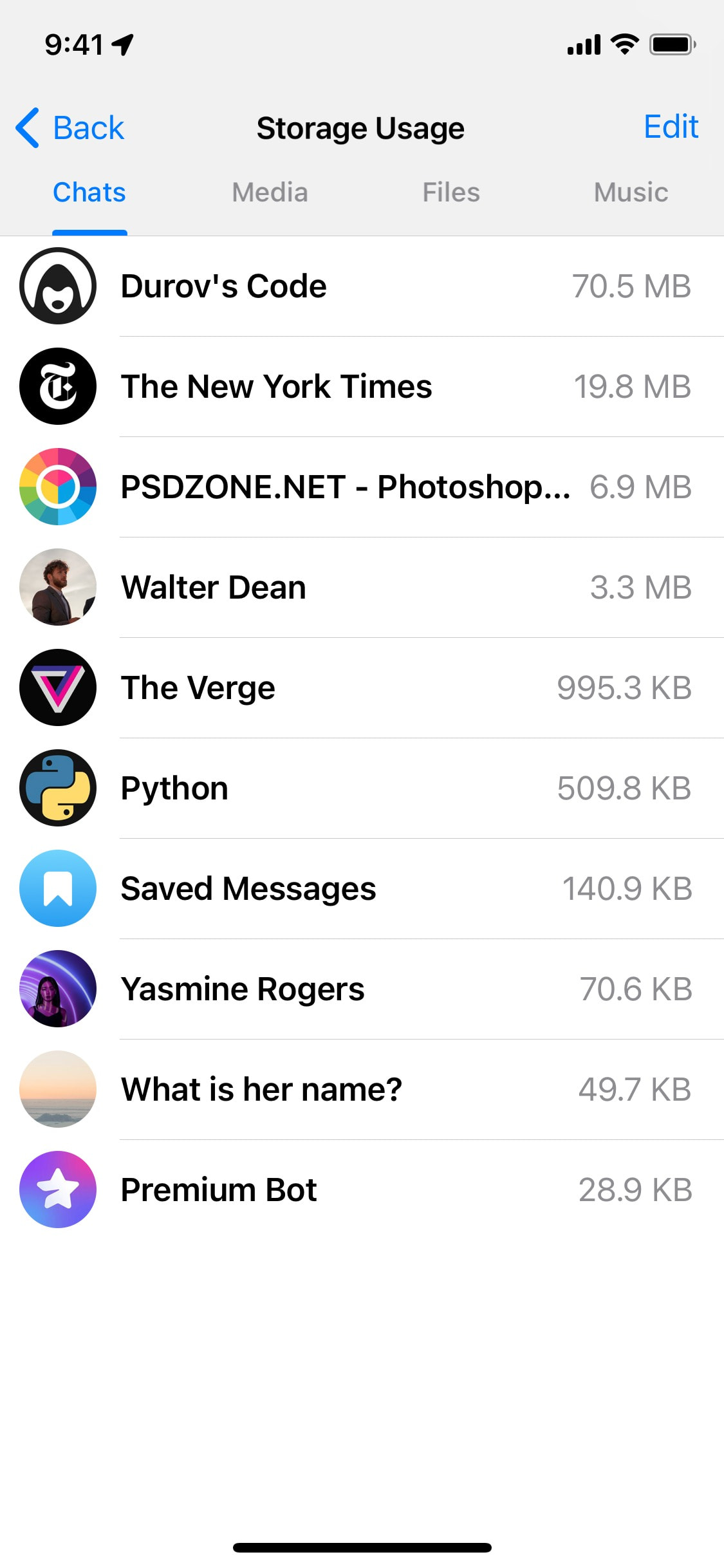 Telegram iOS screen 837