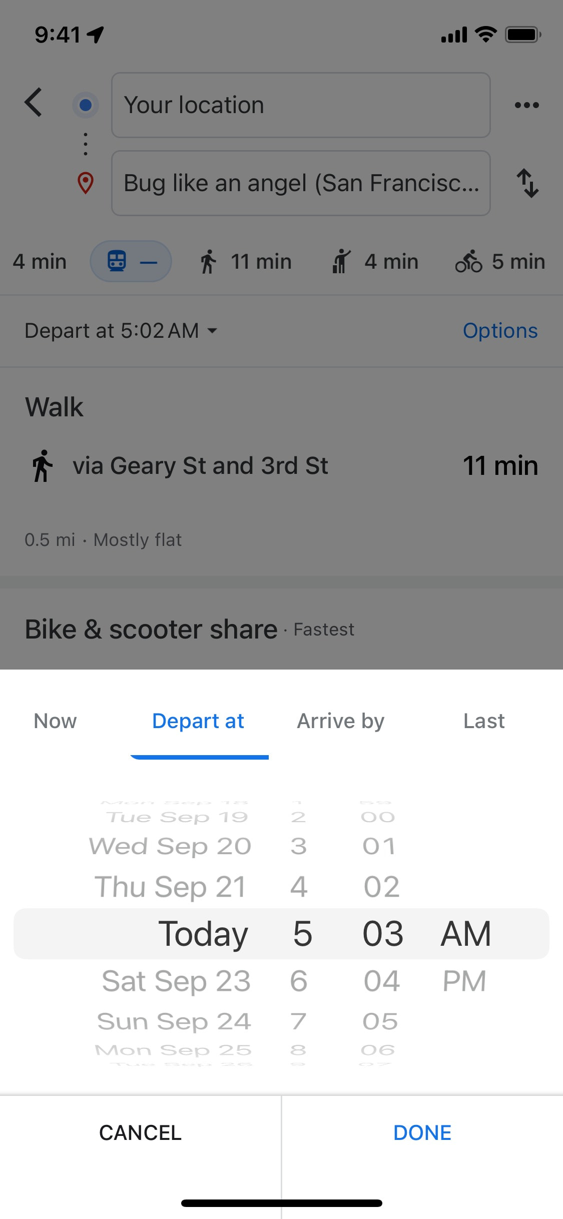 Google Maps iOS screen 334
