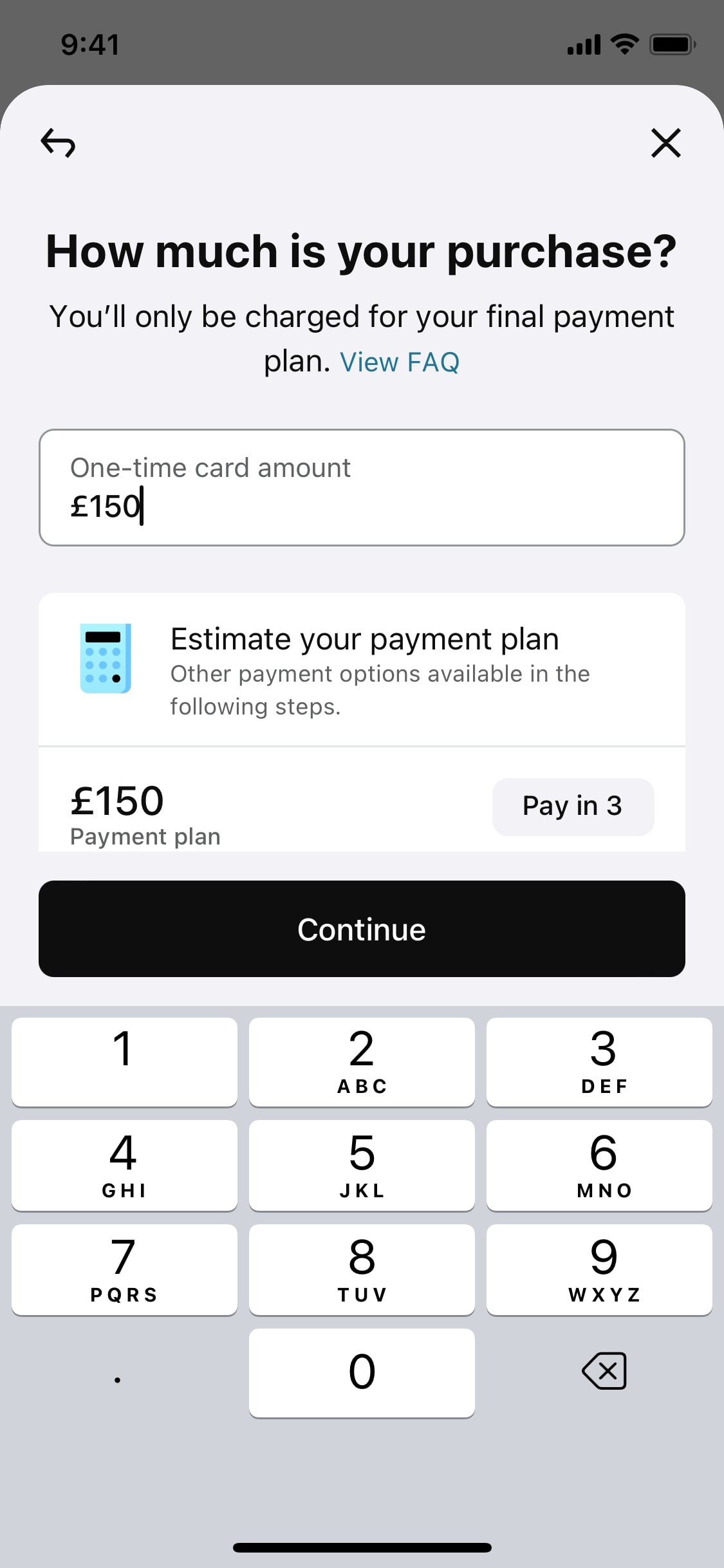 Klarna iOS screen 438