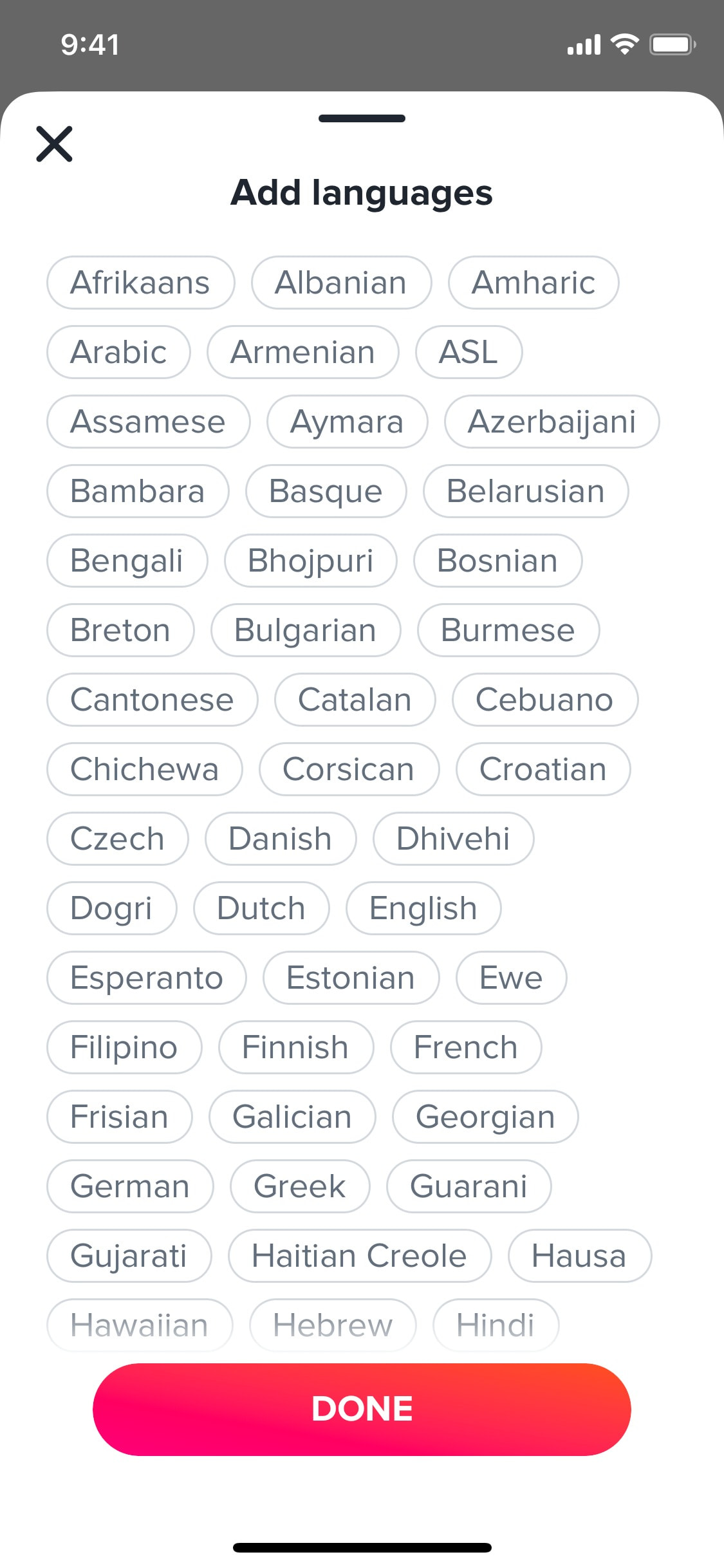 Tinder iOS screen 14